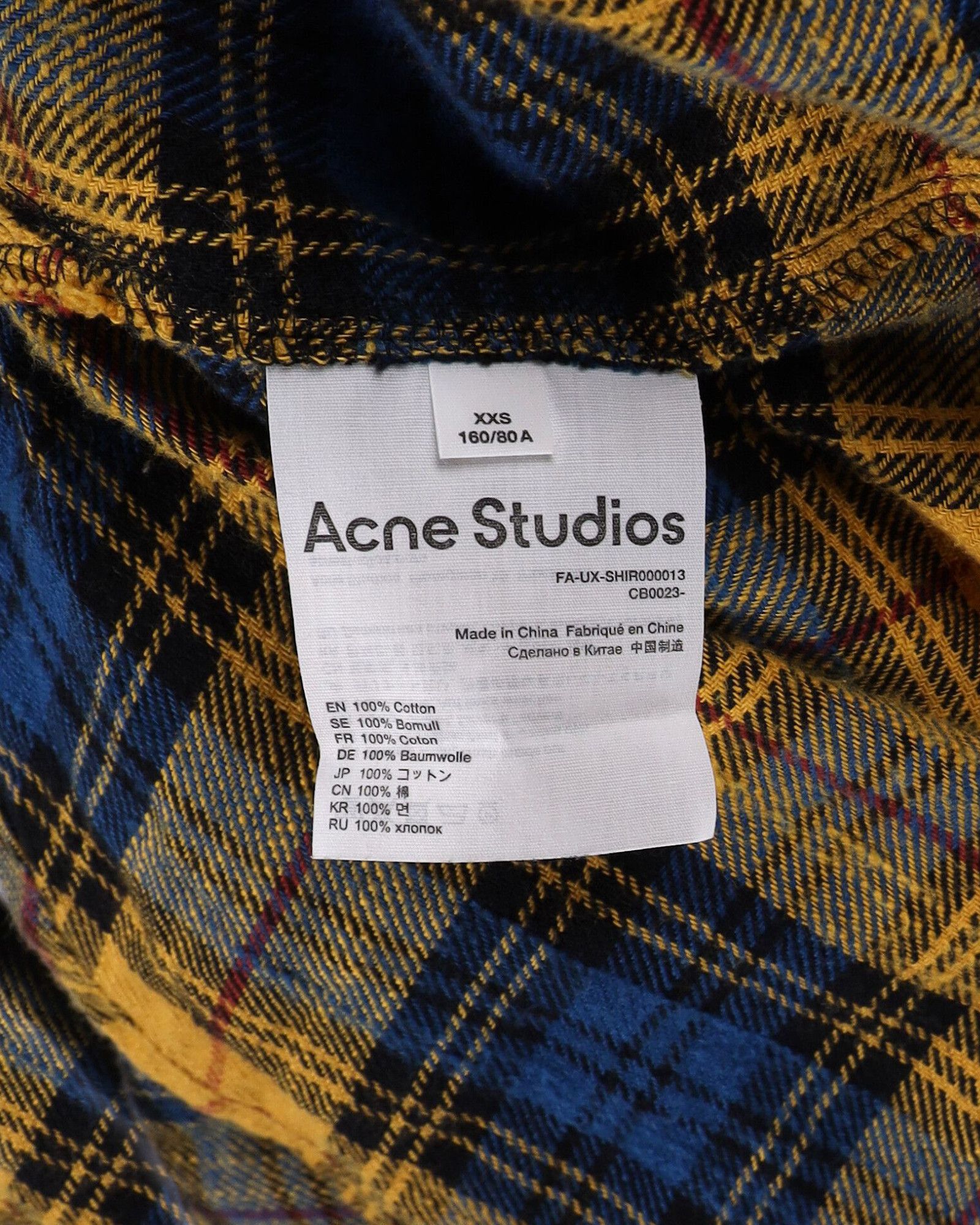 Acne Studios Acne Studios Plaid Shirt in Multicolor Cotton Flannel Size XXS / US 00 / IT 34 - 5 Thumbnail