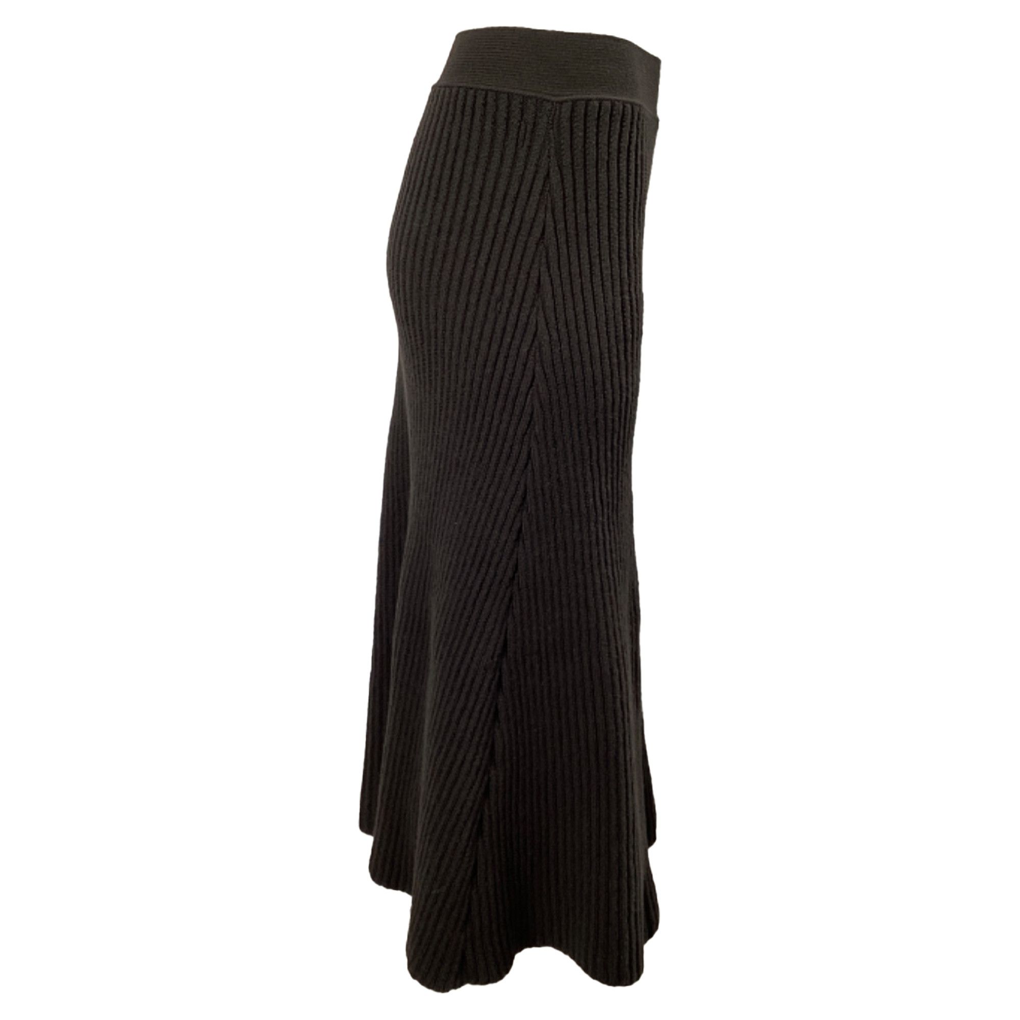 Bottega Veneta Bottega Veneta Rib Distorted Mid-Length Skirt in Brown Wool Size 27" / US 4 / IT 40 - 3 Thumbnail