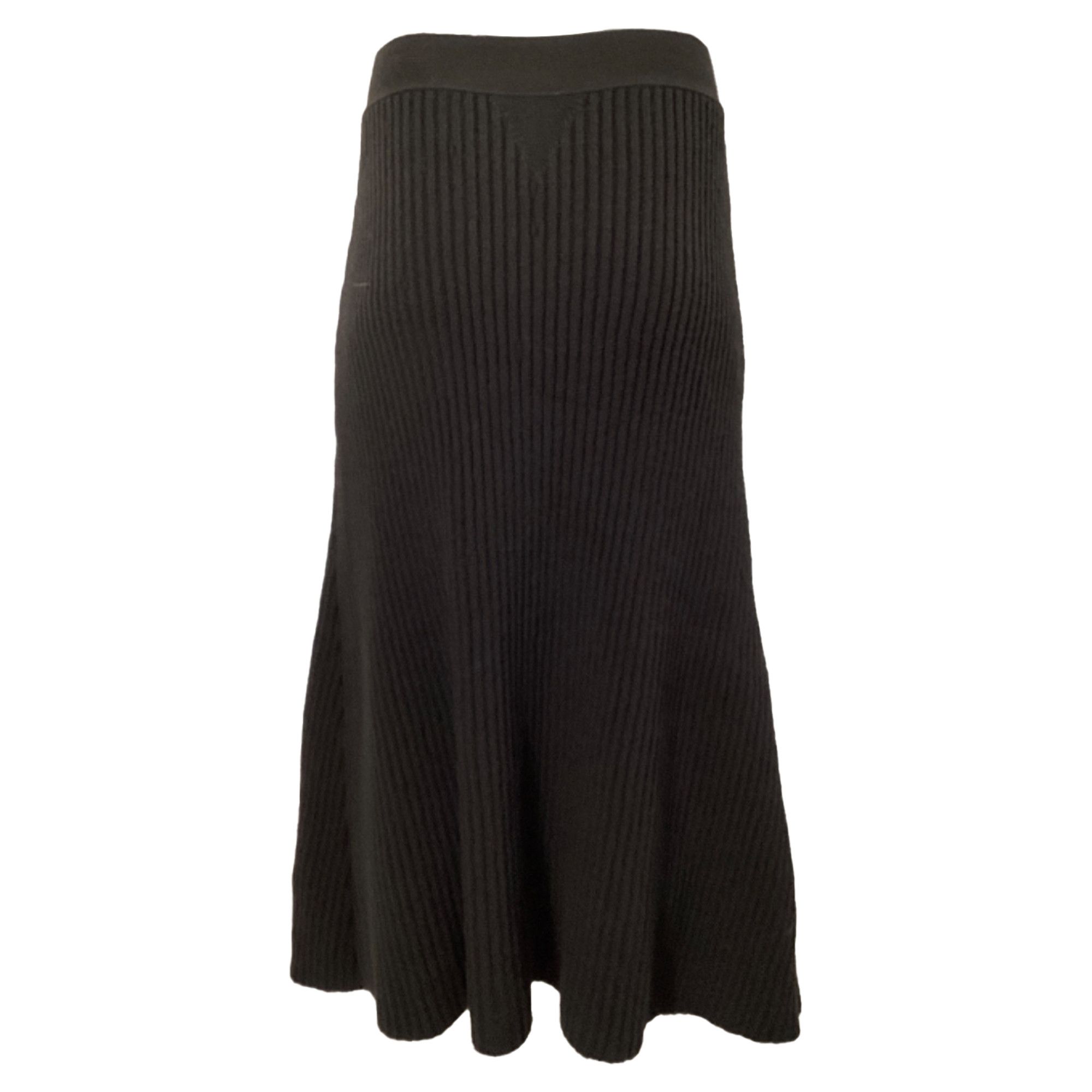 Bottega Veneta Bottega Veneta Rib Distorted Mid-Length Skirt in Brown Wool Size 27" / US 4 / IT 40 - 2 Thumbnail