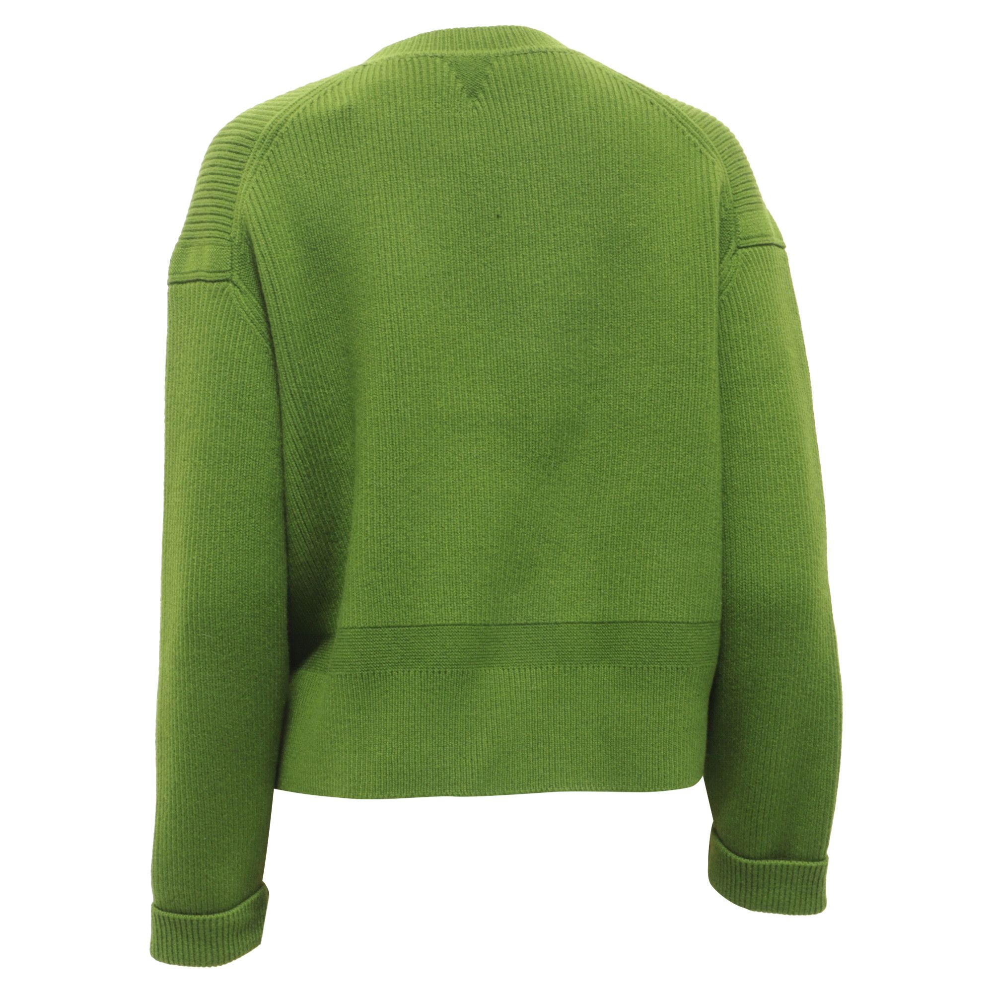 Bottega Veneta Bottega Veneta English Ribbed-Knit Sweater in Olive Cashmer Size XS / US 0-2 / IT 36-38 - 4 Thumbnail