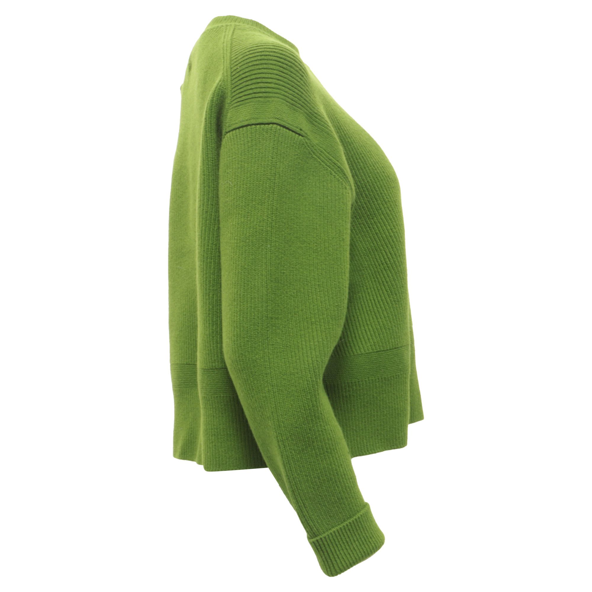 Bottega Veneta Bottega Veneta English Ribbed-Knit Sweater in Olive Cashmer Size XS / US 0-2 / IT 36-38 - 3 Thumbnail