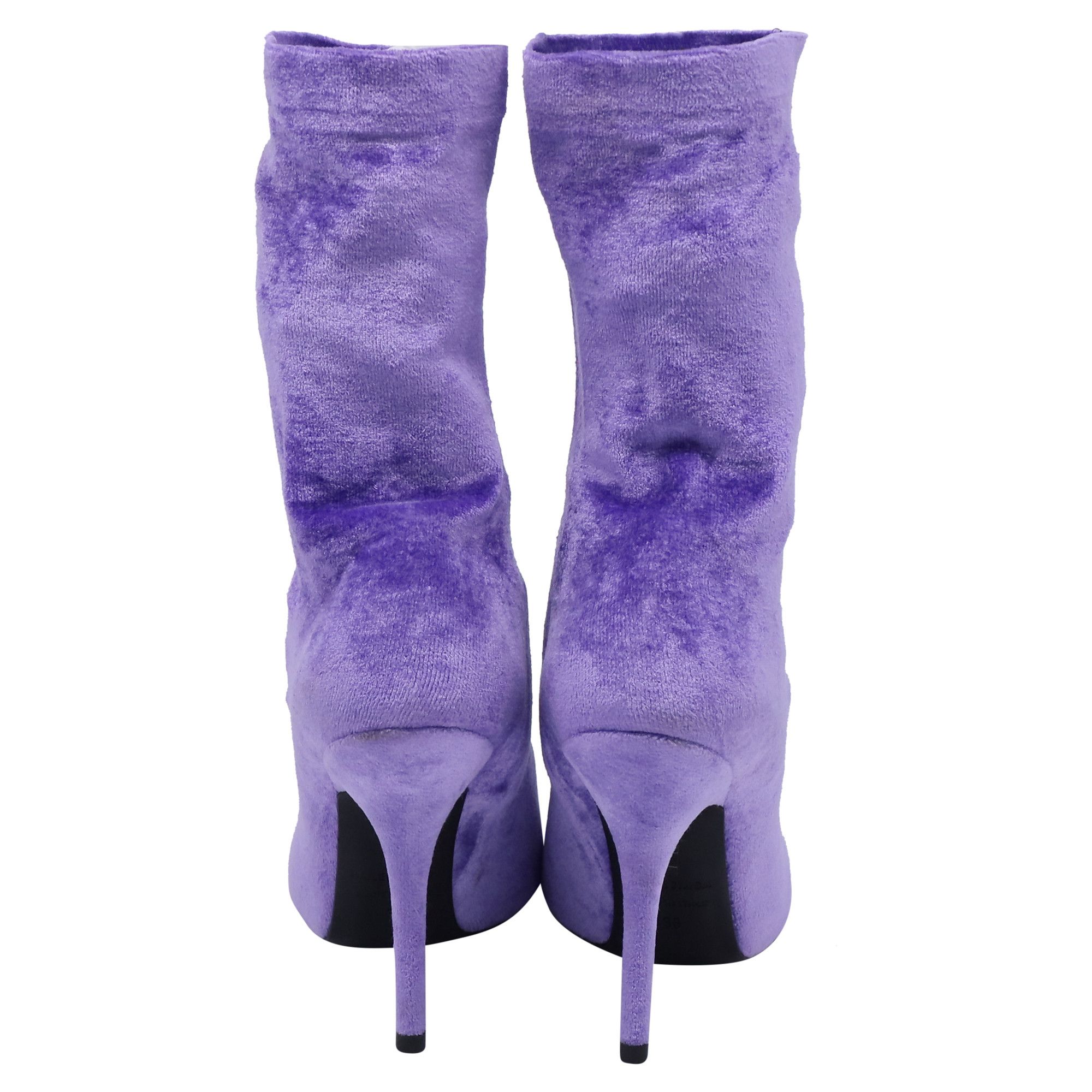 Balenciaga Balenciaga Knife Sock Mid-Calf Boots in Purple Velvet Size US 6 / IT 36 - 3 Thumbnail