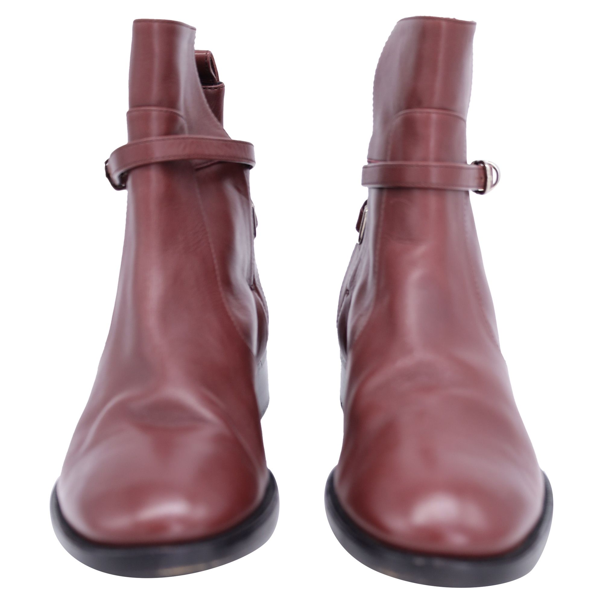 Balenciaga Balenciaga Flat Ankle with Belt Detail Boots in Brown Leathe Size US 8 / IT 38 - 2 Thumbnail