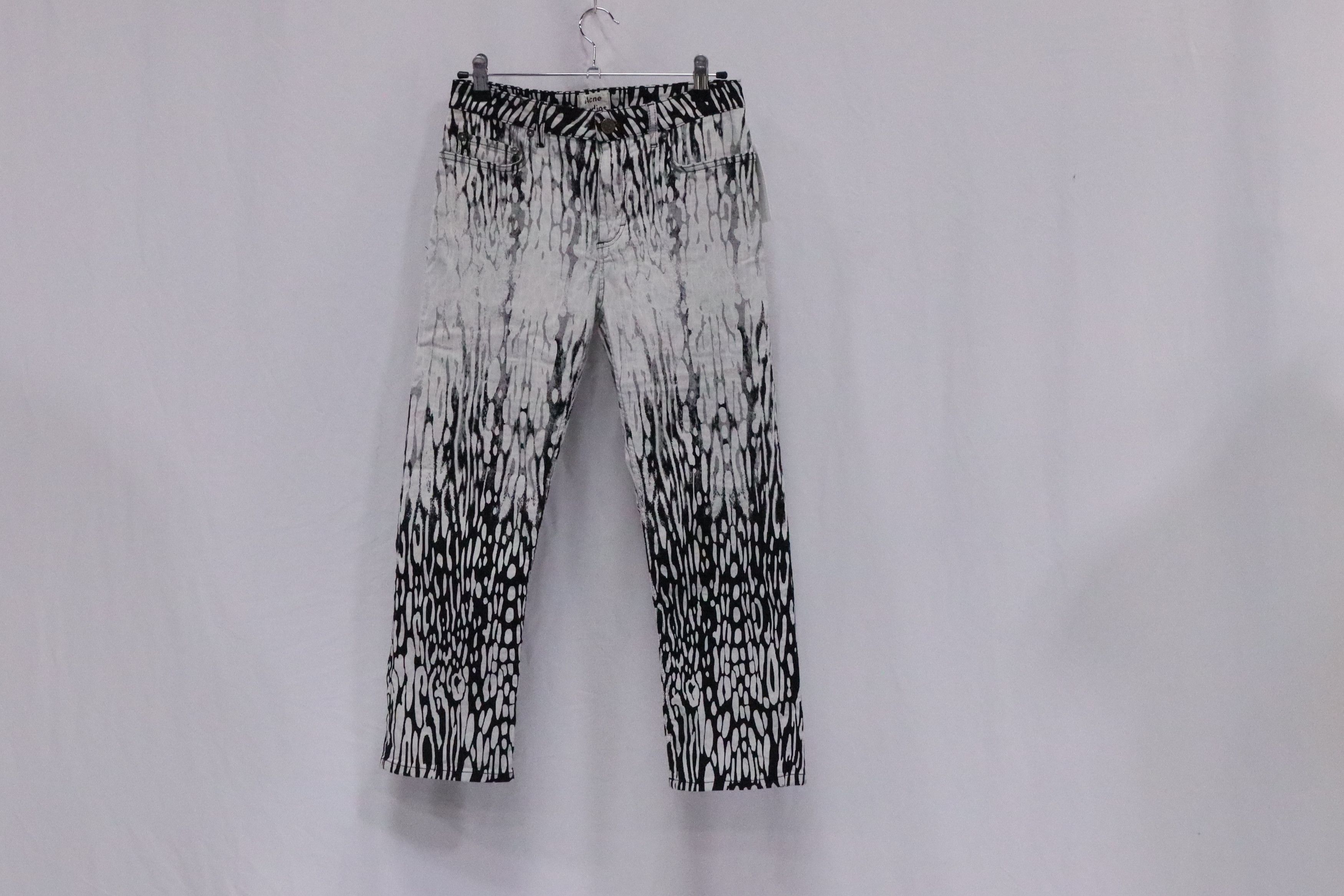 Acne Studios Acne Studios Printed Straight-Leg Jeans in Black and White Size 26" / US 2 / IT 38 - 5 Thumbnail