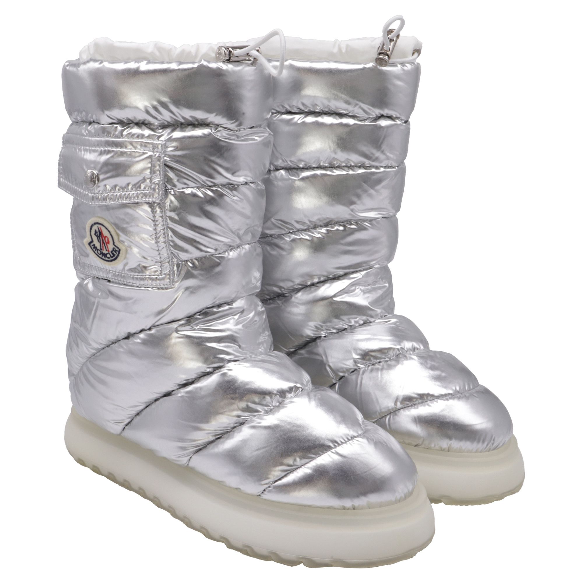 Moncler Moncler Gaia Padded Snow Mid-Calf Boots in Metallic Silver Size US 10 / IT 40 - 3 Thumbnail