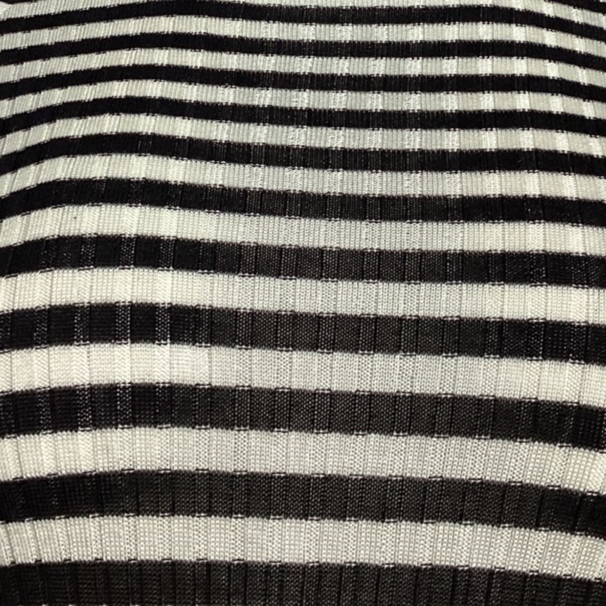 KHAITE Khaite Striped Turtleneck Sweater in Black and White Silk Size XS / US 0-2 / IT 36-38 - 2 Thumbnail