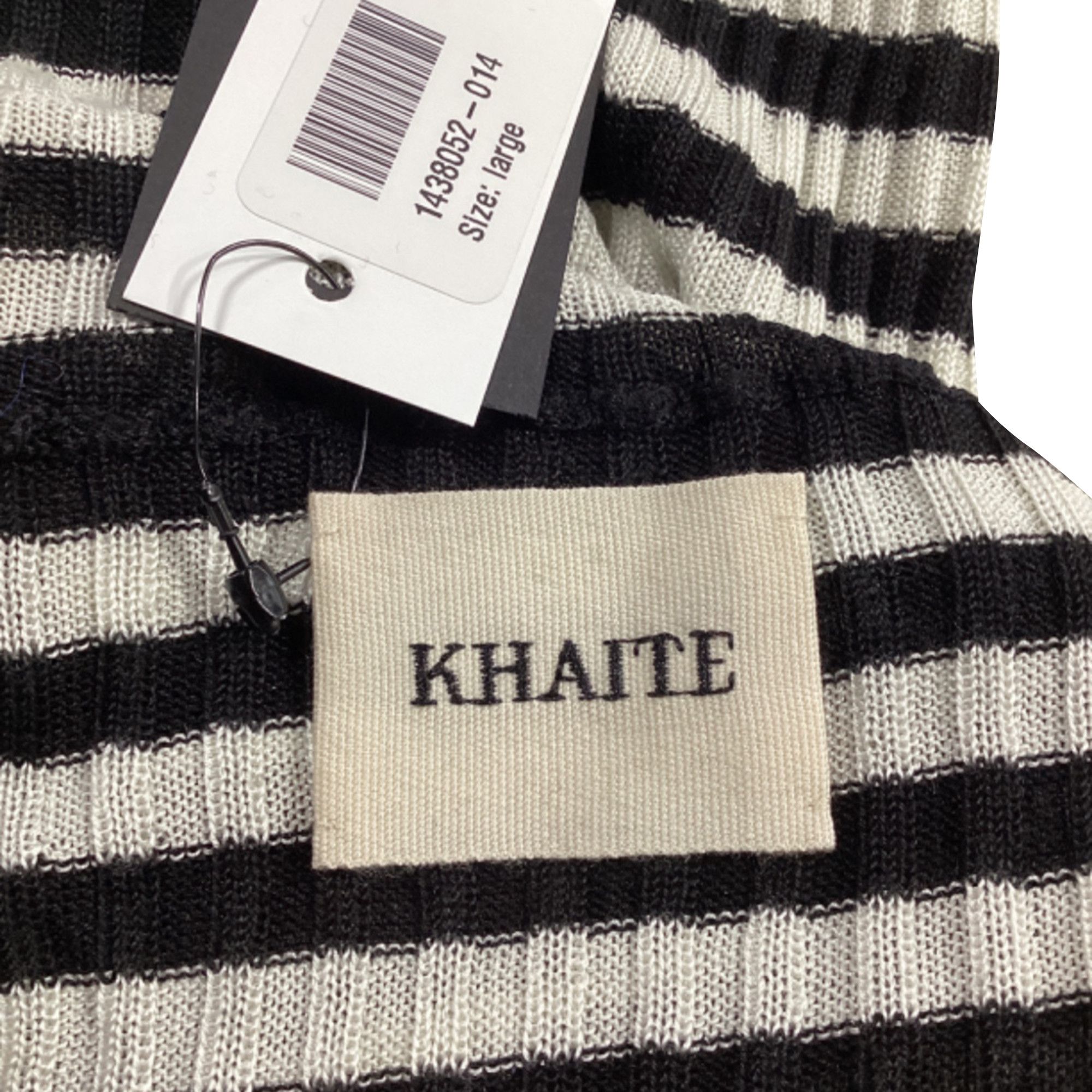 KHAITE Khaite Striped Turtleneck Sweater in Black and White Silk Size XS / US 0-2 / IT 36-38 - 5 Thumbnail