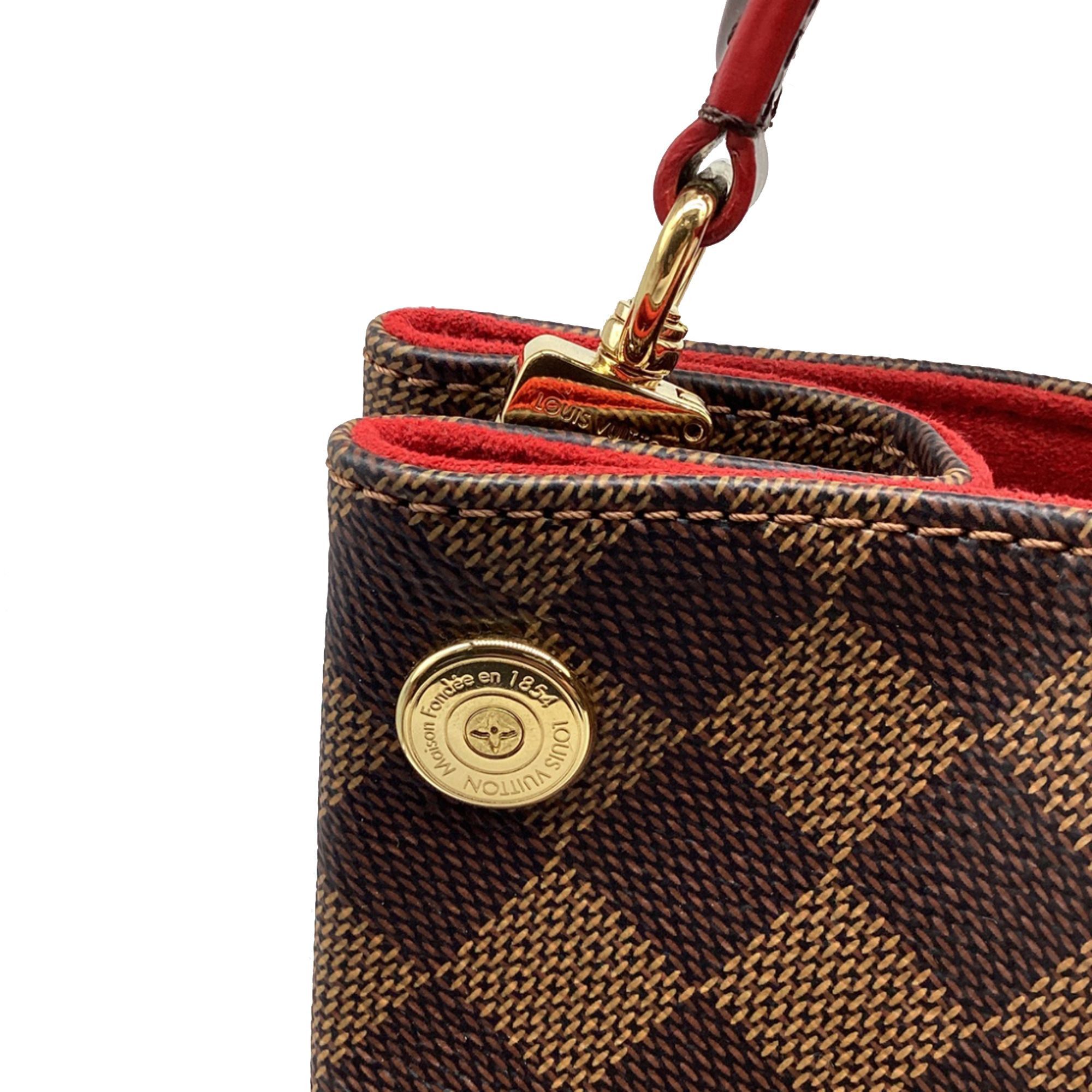 Louis Vuitton Louis Vuitton Caissa Damier Hobo Bag in Brown Coated Canvas Size ONE SIZE - 4 Thumbnail