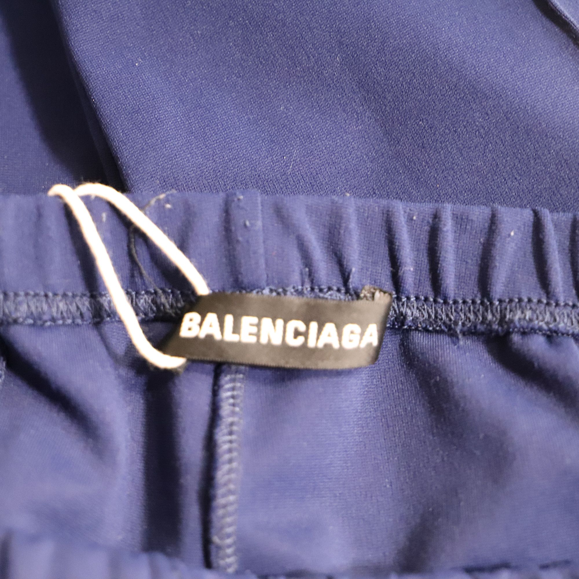 Balenciaga Balenciaga Gartered Slim-Fit Trousers in Navy Blue Polyeste Size 30" / US 8 / IT 44 - 4 Thumbnail