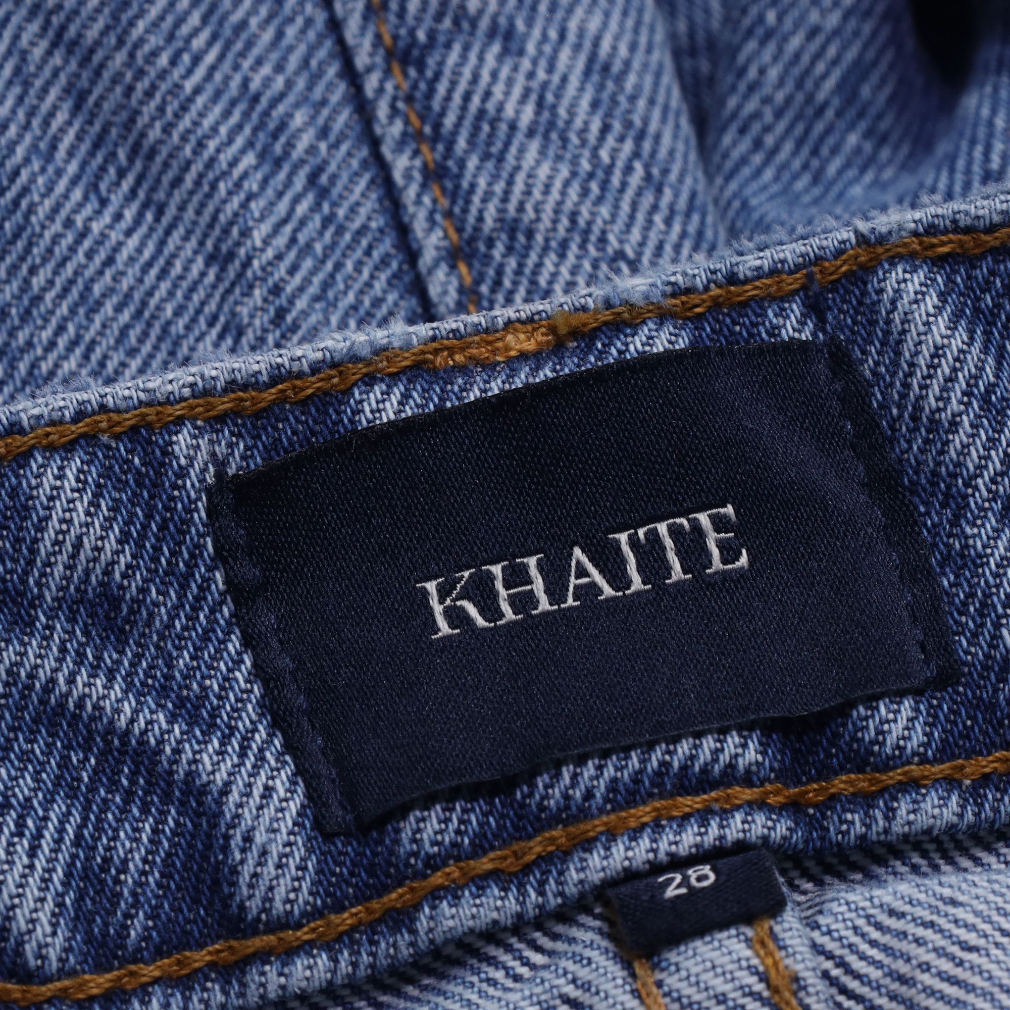KHAITE Khaite Ripped High-Rise Straight-Leg Jeans in Blue Cotton De Size 24" / US 00 / IT 34 - 4 Thumbnail