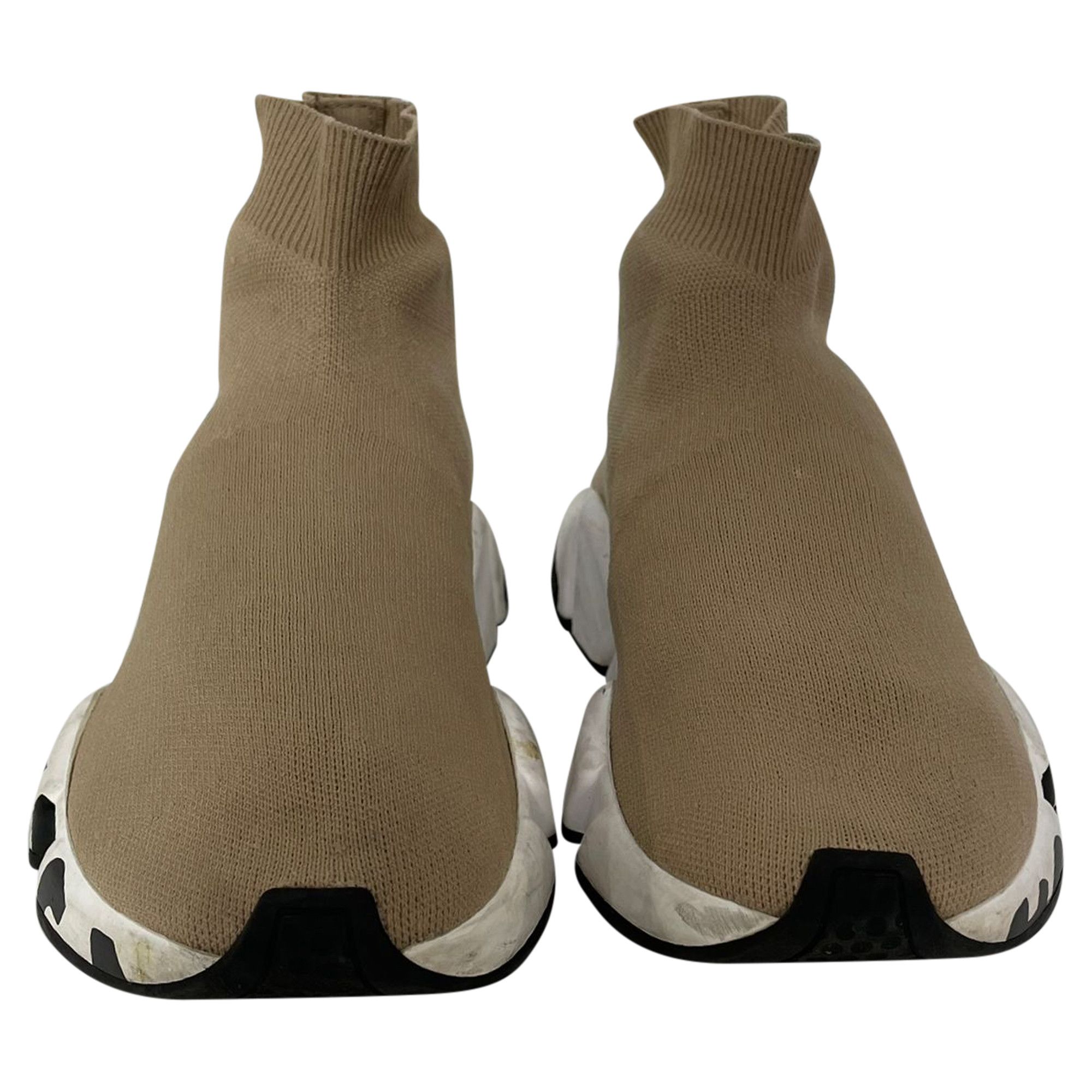 Balenciaga Balenciaga Speed Sneakers with Sole Logo in Beige Polyester Size US 6 / IT 36 - 2 Thumbnail