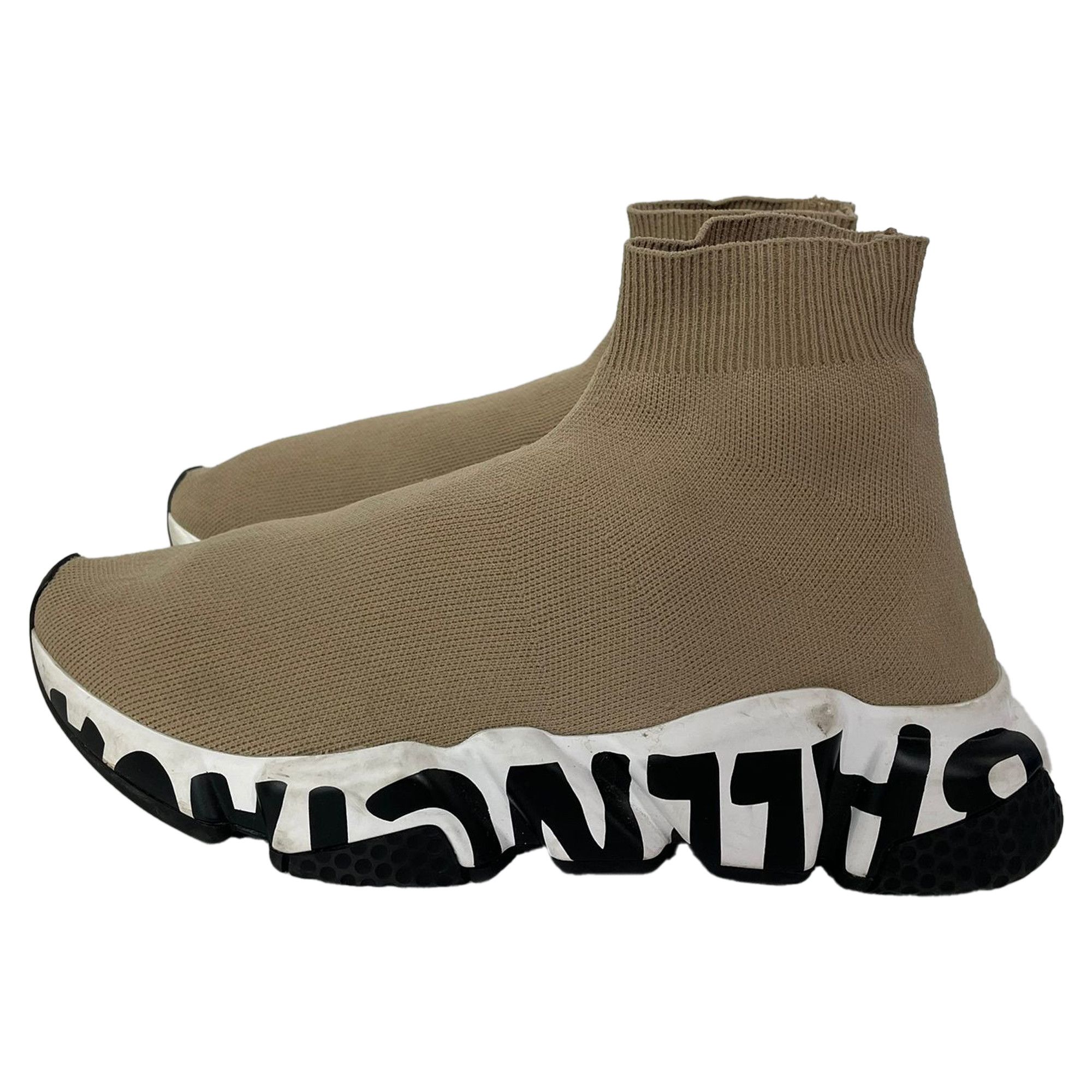 Balenciaga Balenciaga Speed Sneakers with Sole Logo in Beige Polyester Size US 6 / IT 36 - 4 Thumbnail