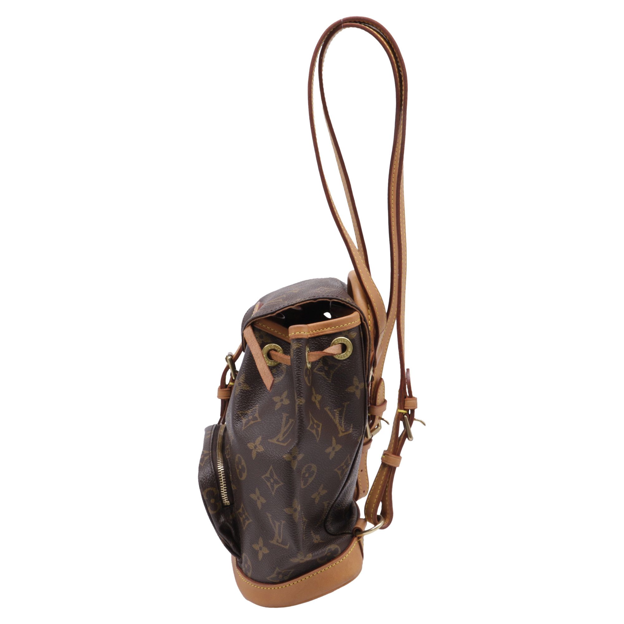 Louis Vuitton Louis Vuitton Montsouris Mini Backpack in Brown Coated Canva Size ONE SIZE - 3 Thumbnail
