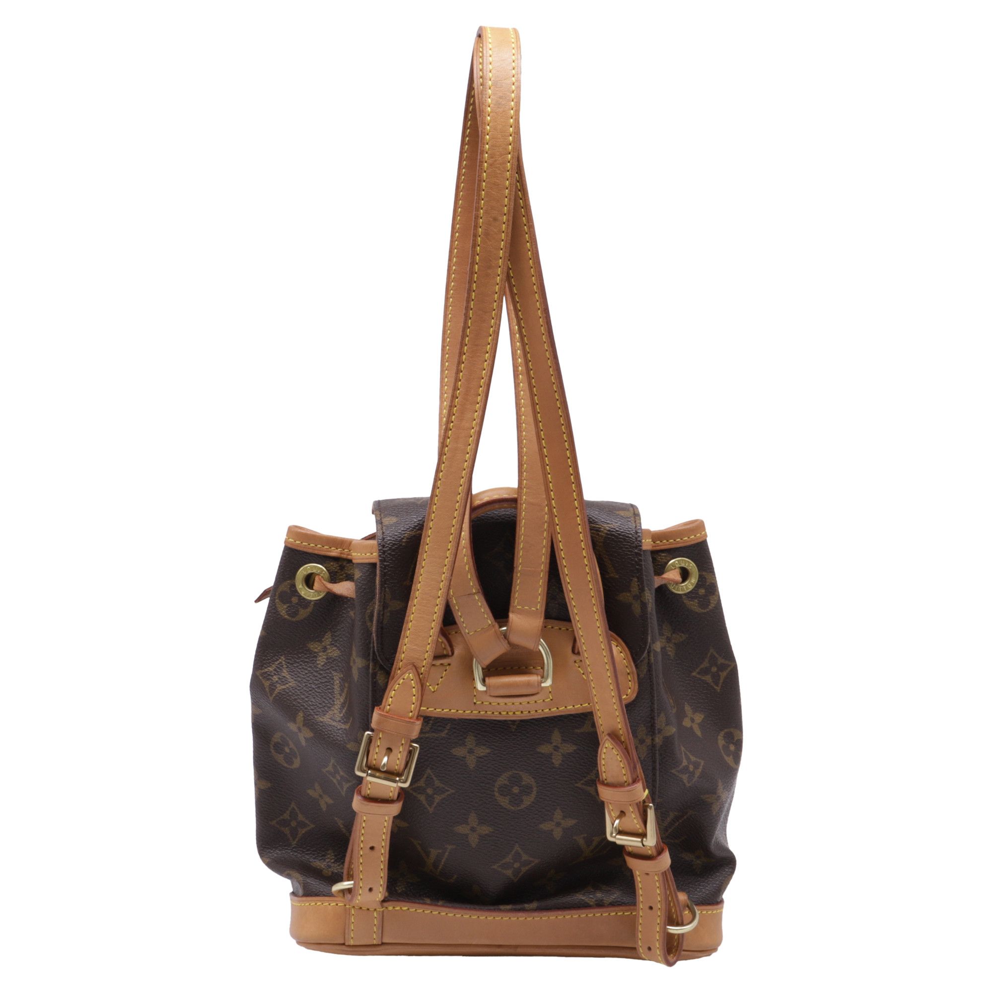 Louis Vuitton Louis Vuitton Montsouris Mini Backpack in Brown Coated Canva Size ONE SIZE - 4 Thumbnail