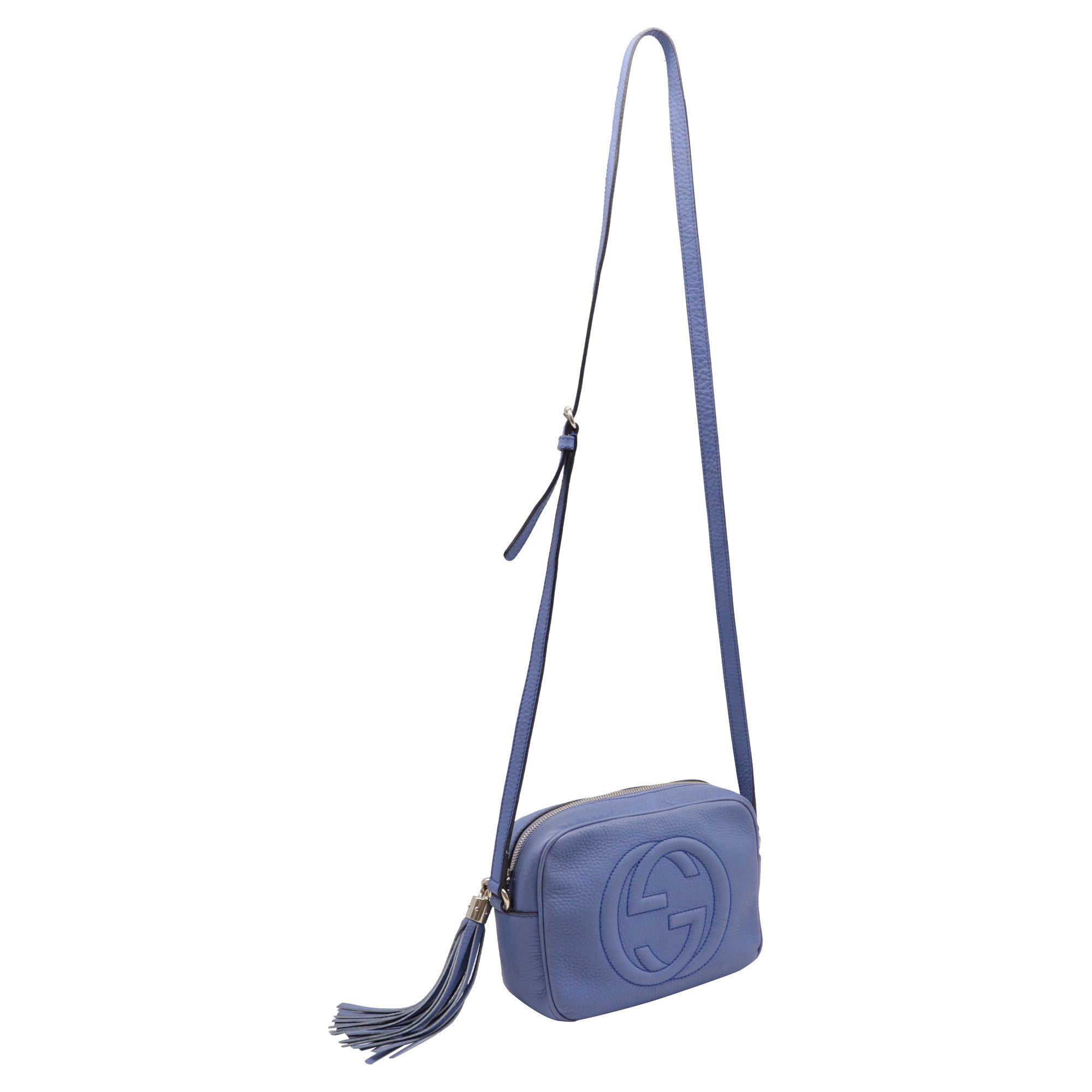 Gucci Gucci Soho Disco Shoulder Bag in Blue Grained Calf Leather Size ONE SIZE - 2 Thumbnail