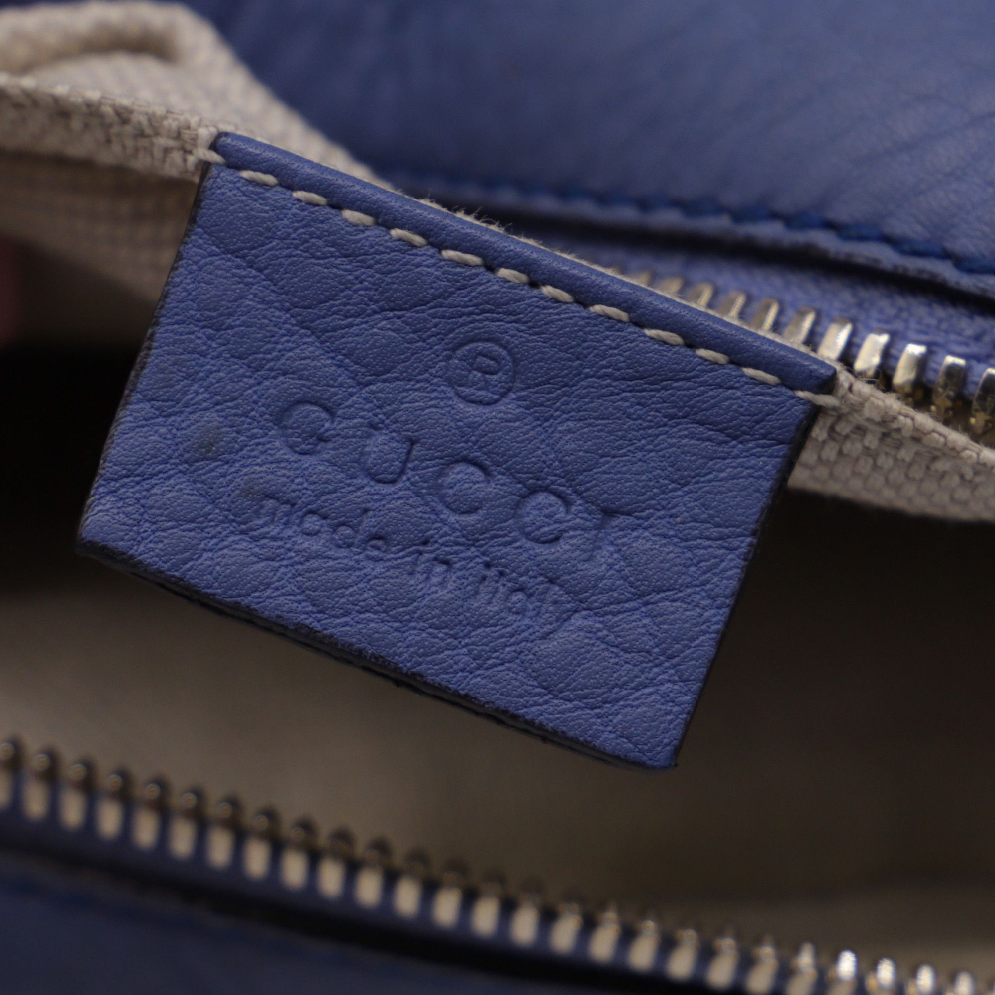 Gucci Gucci Soho Disco Shoulder Bag in Blue Grained Calf Leather Size ONE SIZE - 5 Thumbnail