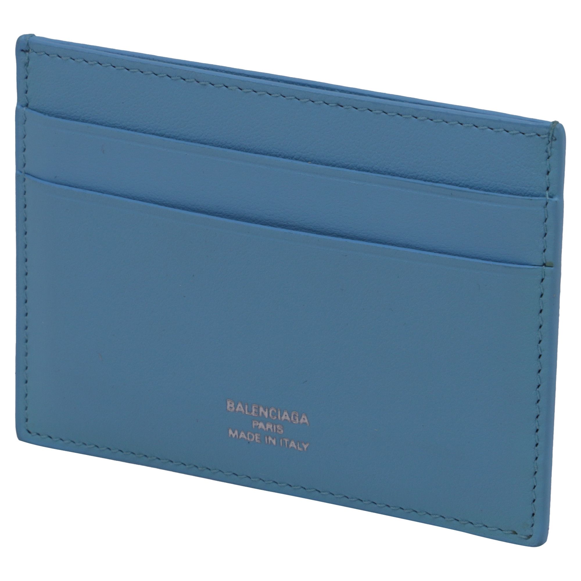 Balenciaga Balenciaga Logo Cardholder in Light Blue Leather Size ONE SIZE - 2 Thumbnail