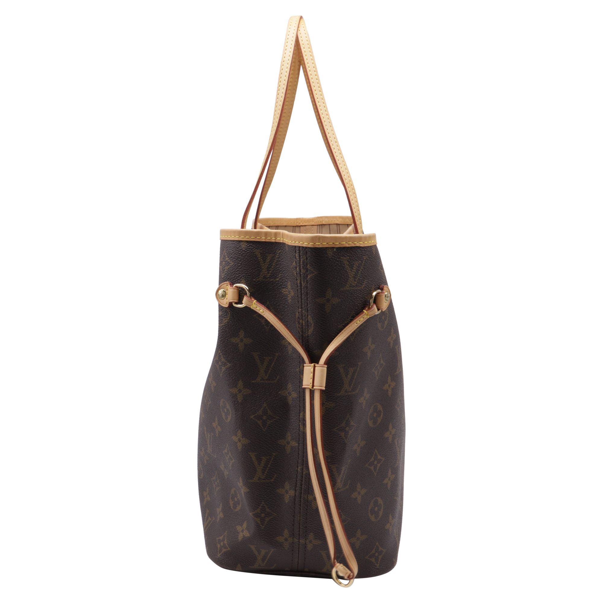 Louis Vuitton Louis Vuitton Neverfull MM Monogram Tote Bag in Brown Coated Size ONE SIZE - 2 Thumbnail