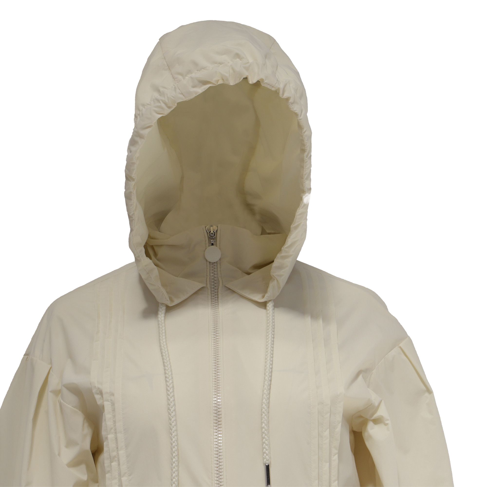 Moncler Moncler Vabre Pintuck Shell Jacket in Ivory Polyamide Size ONE SIZE - 2 Thumbnail
