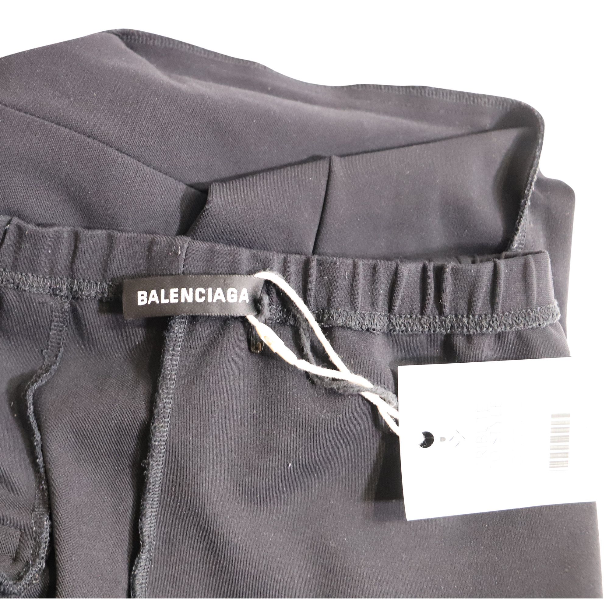 Balenciaga Balenciaga Gartered Slim-Fit Trousers in Black Polyester Size 27" / US 4 / IT 40 - 4 Thumbnail