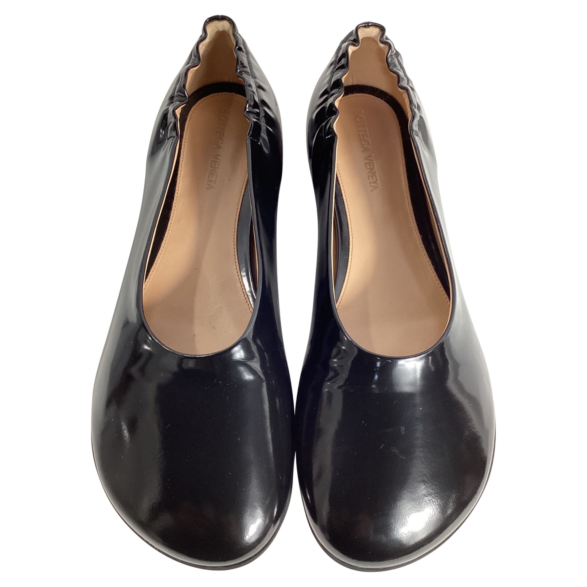 Bottega Veneta Bottega Veneta Atomic Polished Ballerina Flats in Black Lam Size US 11 / IT 41 - 3 Thumbnail