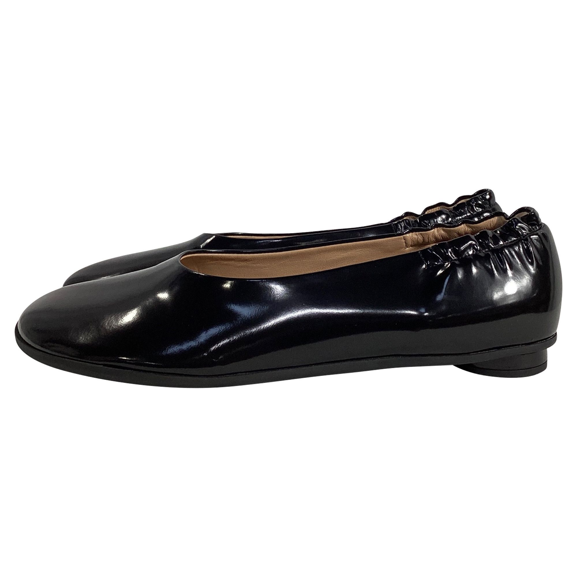 Bottega Veneta Bottega Veneta Atomic Polished Ballerina Flats in Black Lam Size US 11 / IT 41 - 4 Thumbnail