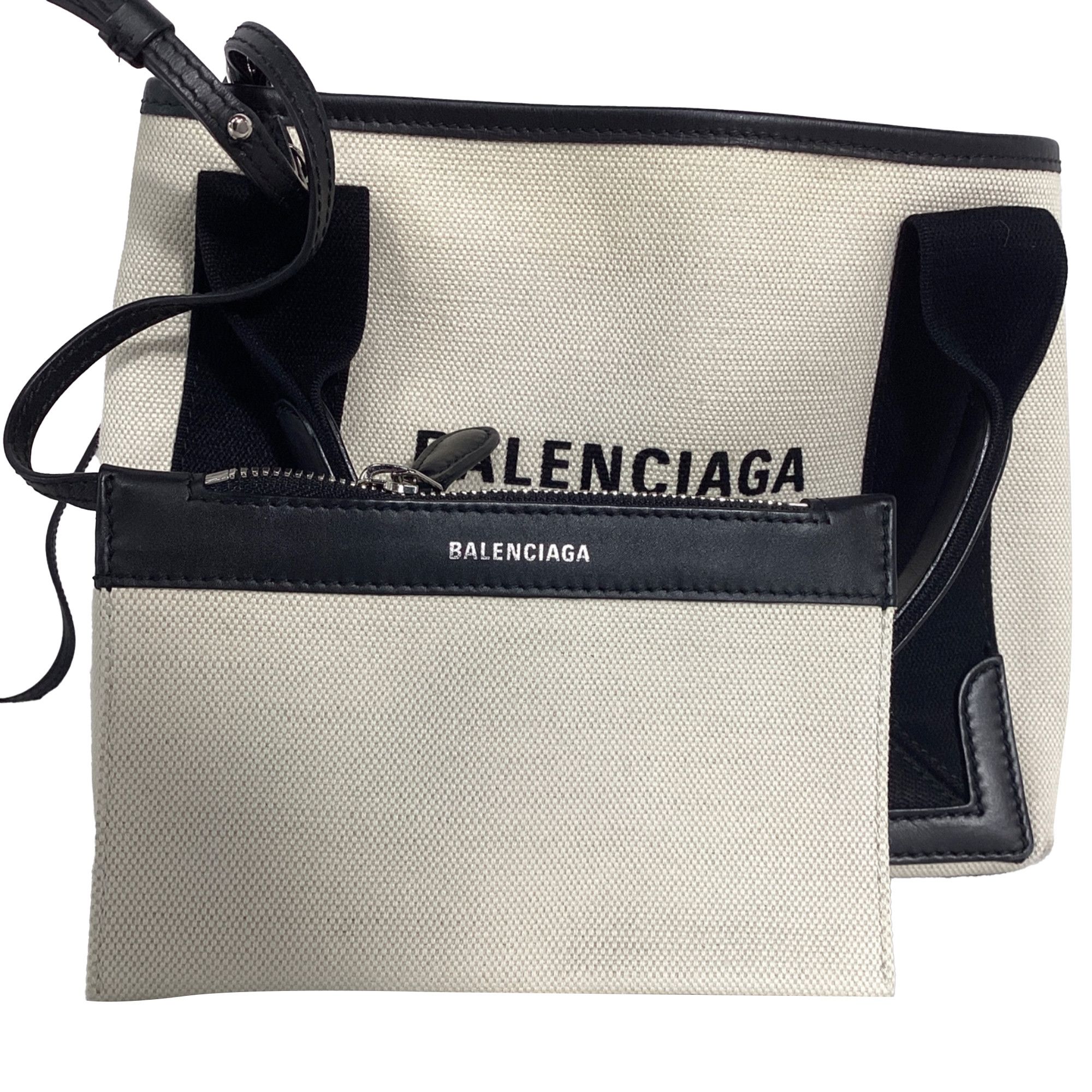 Balenciaga Balenciaga XS Cabas Two-Toned Tote Bag with Pouch in White Size ONE SIZE - 4 Thumbnail