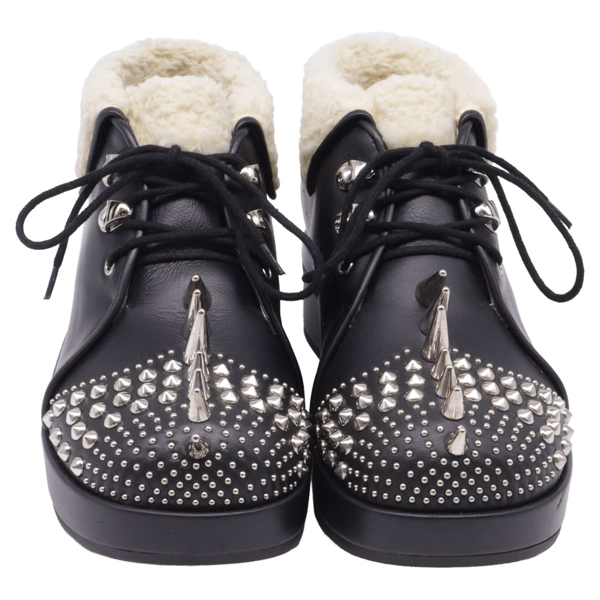 Gucci Gucci Harlem Spike Shear-Lined Ankle Boots in Black Leather Size US 5 / IT 35 - 2 Thumbnail