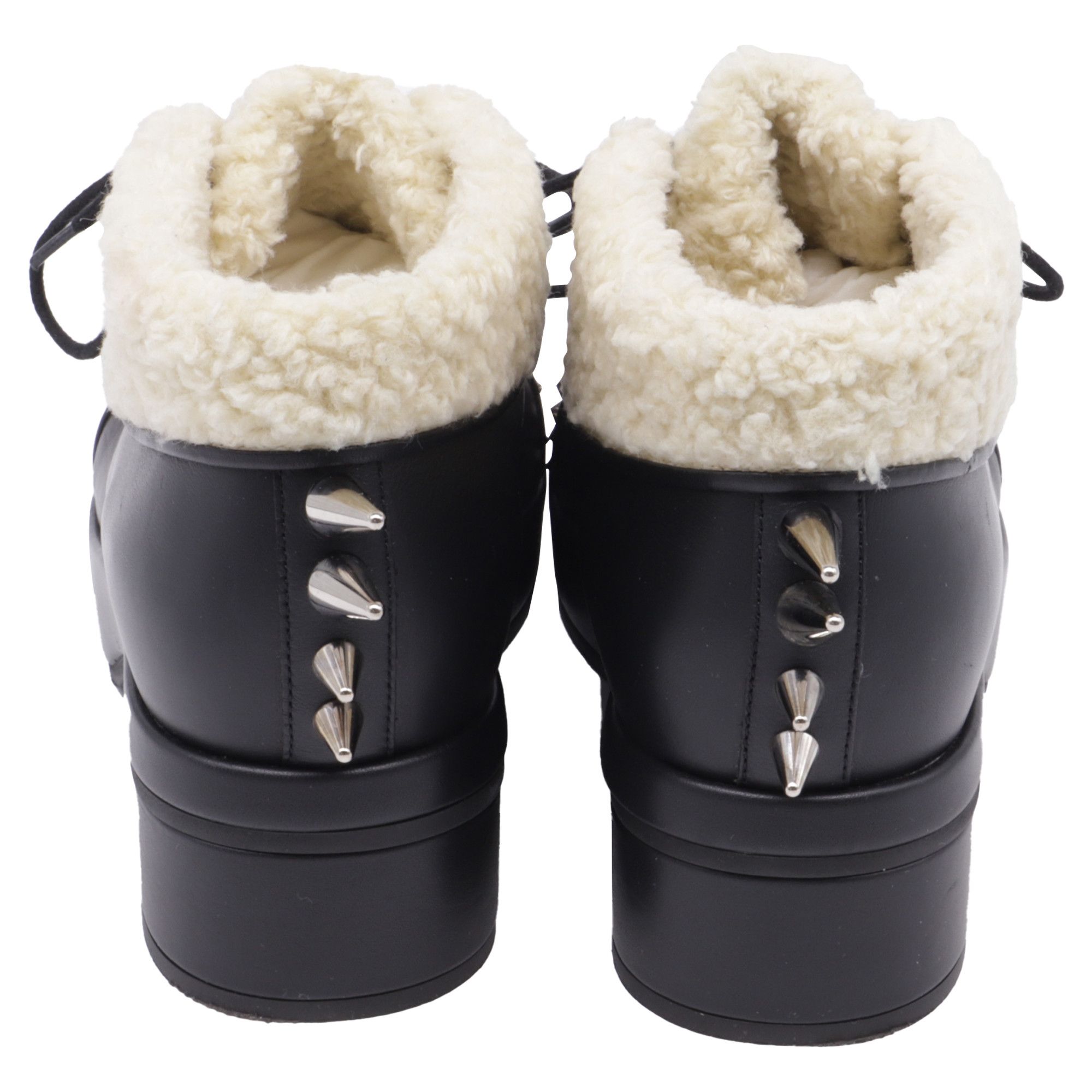 Gucci Gucci Harlem Spike Shear-Lined Ankle Boots in Black Leather Size US 5 / IT 35 - 5 Thumbnail