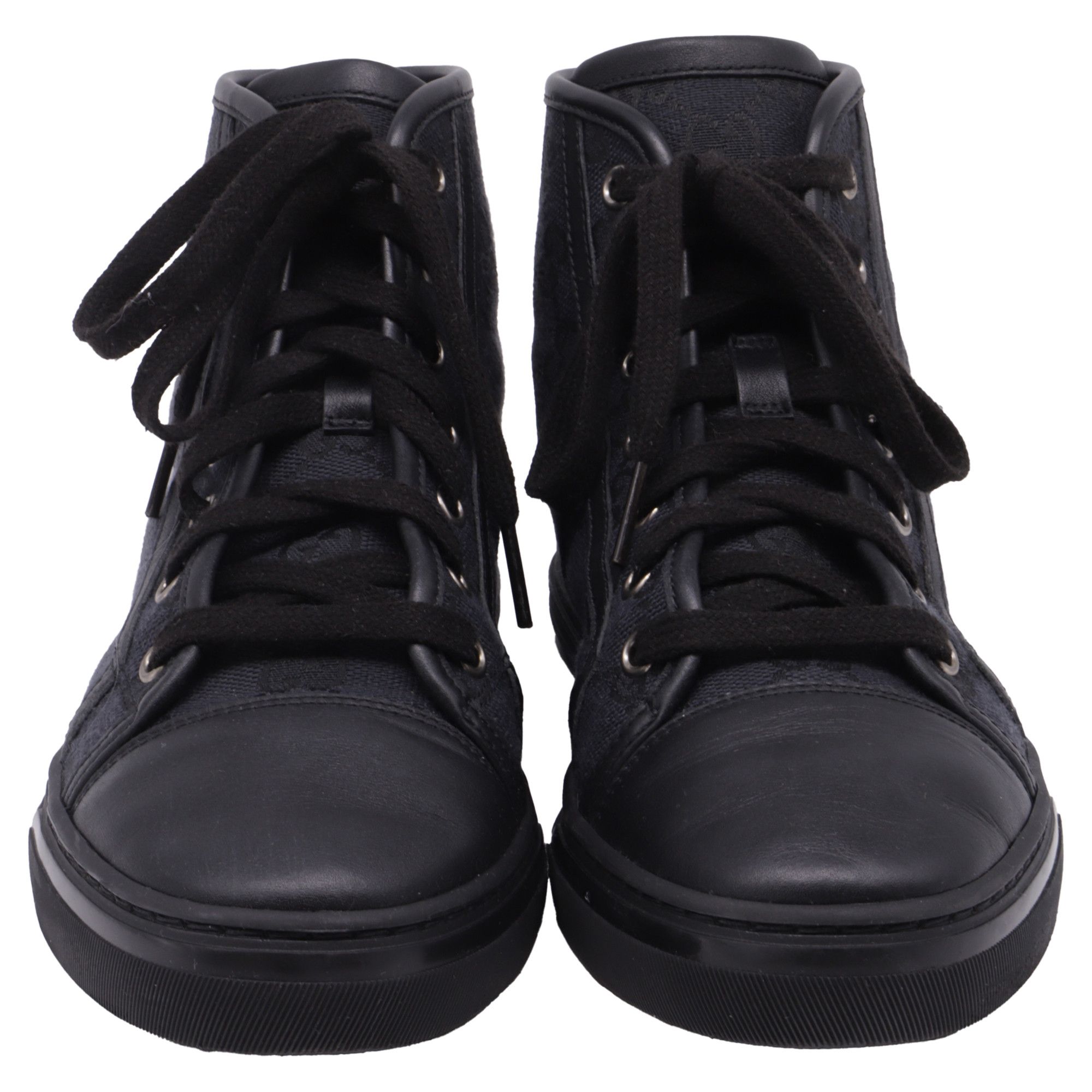 Gucci Gucci GG Monogram High-Top Sneakers in Black Canvas Size US 6 / IT 36 - 2 Thumbnail