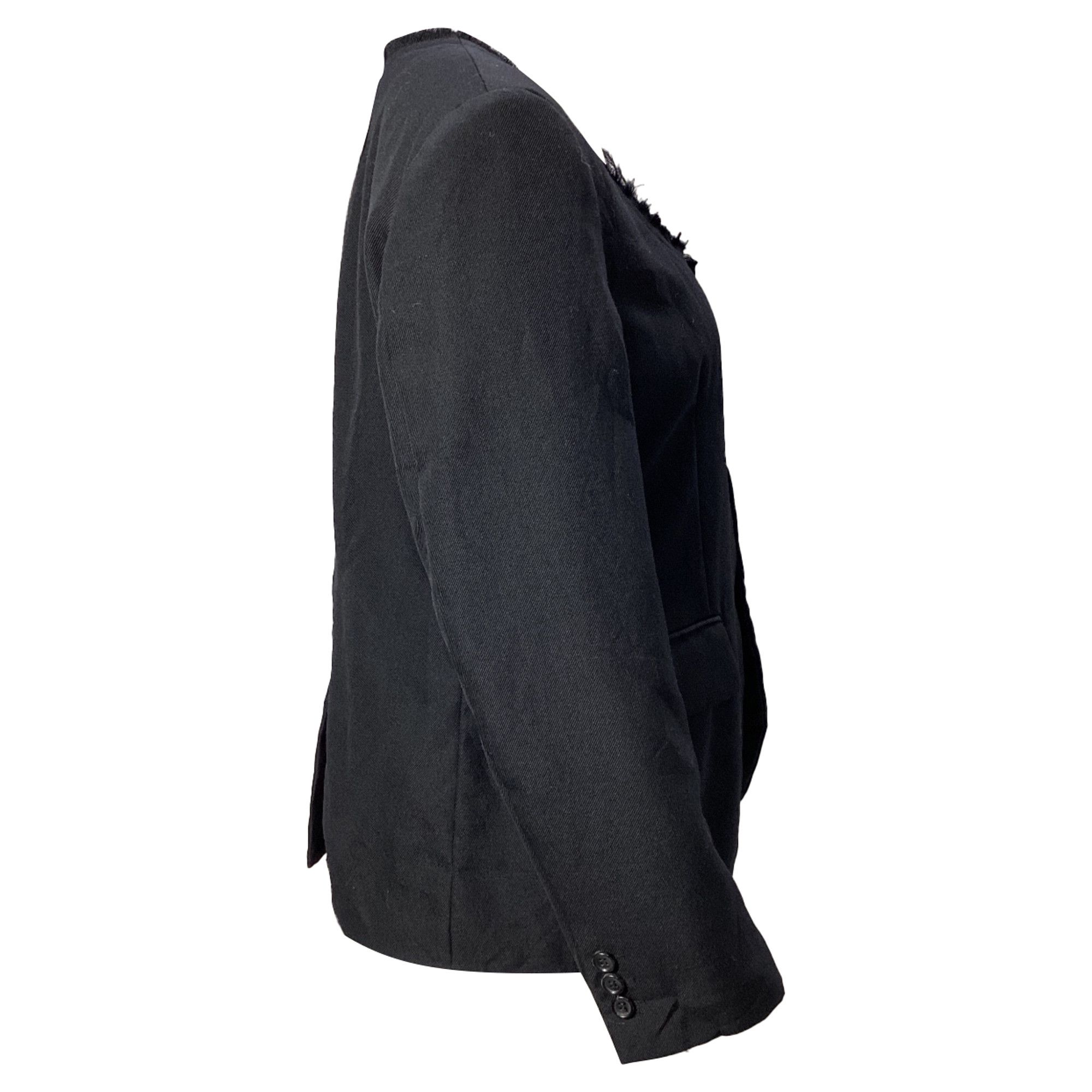 Comme des Garcons Comme des Garçons Frayed Jacket in Black Wool Size XS / US 0-2 / IT 36-38 - 3 Thumbnail