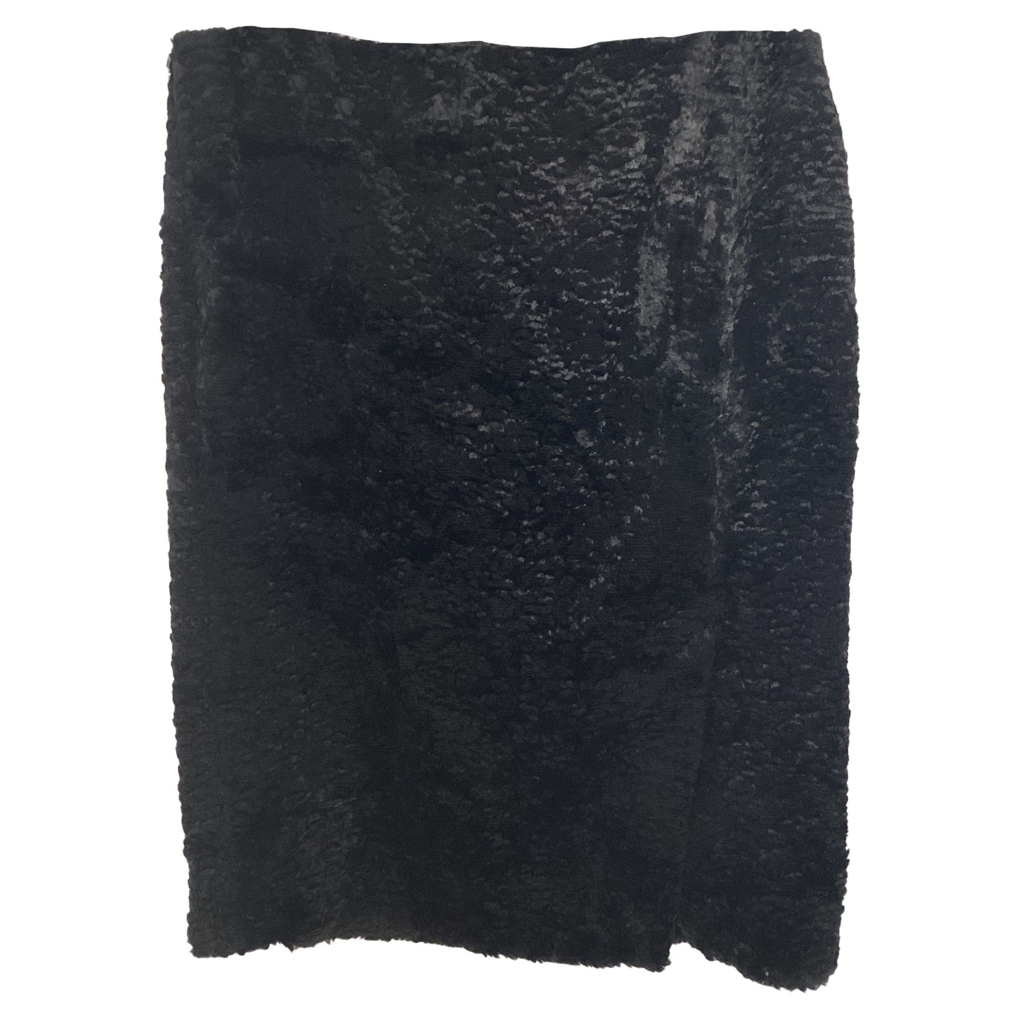Acne Studios Acne Studios Faux Fur Midi Pencil Skirt in Black Viscose Size 24" / US 00 / IT 34 - 2 Thumbnail
