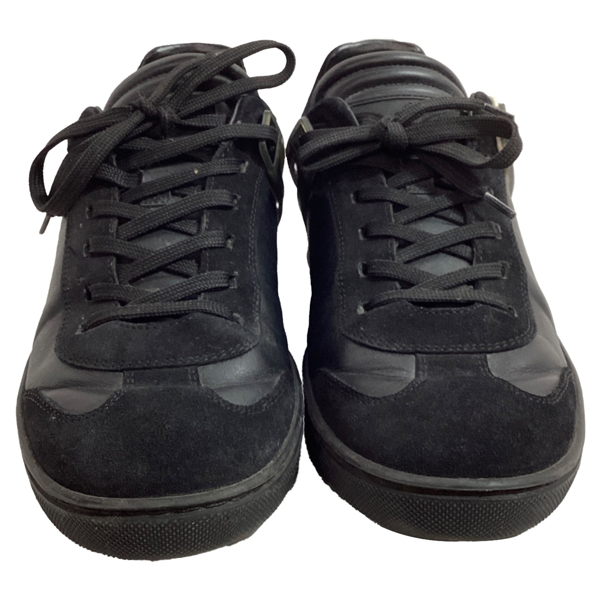 Louis Vuitton Louis Vuitton Logo Low-Top Sneakers in Black Leather and Su Size US 6.5 / IT 36.5 - 2 Thumbnail