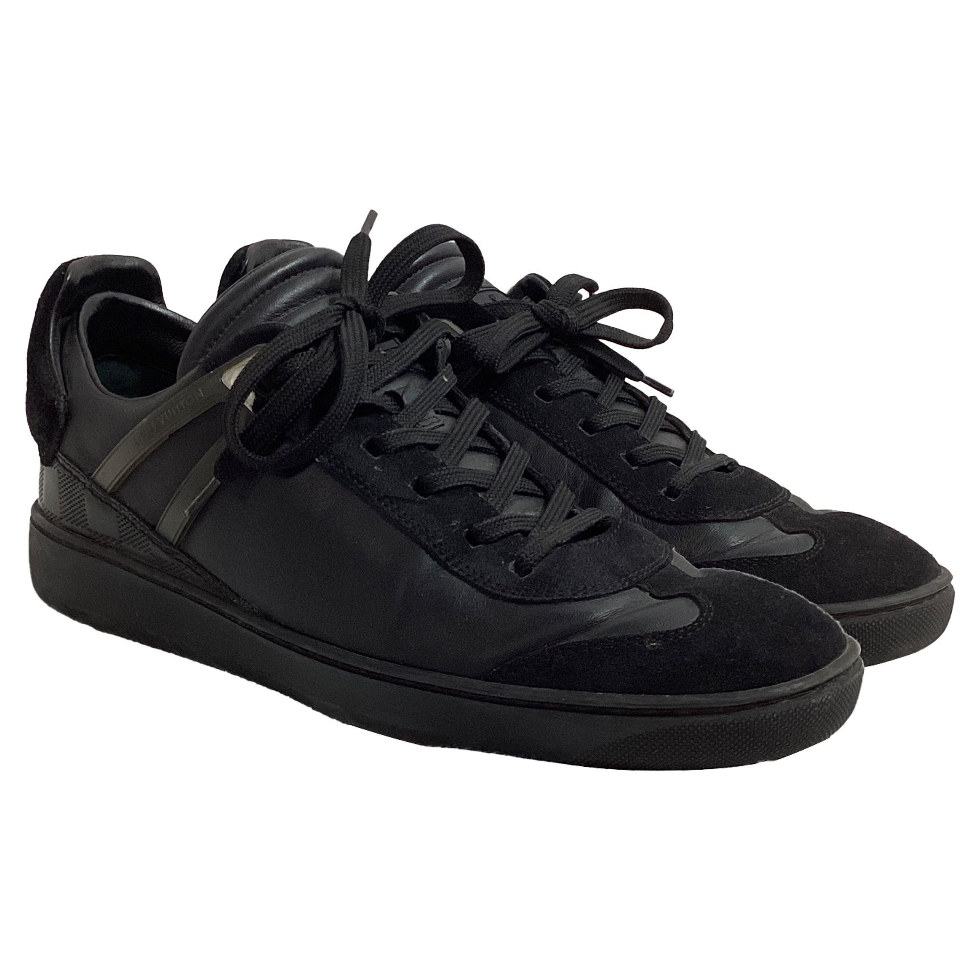 Louis Vuitton Louis Vuitton Logo Low-Top Sneakers in Black Leather and Su Size US 6.5 / IT 36.5 - 5 Thumbnail