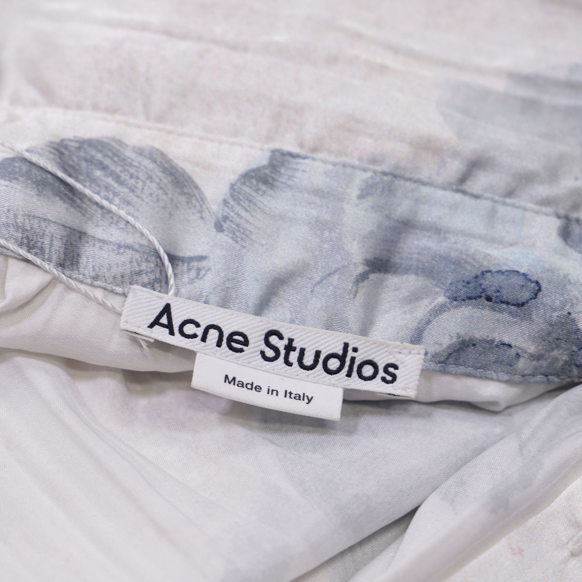 Acne Studios Acne Studios Floral-Print Midi Shirt Dress in White Polyeste Size XXS / US 00 / IT 34 - 5 Thumbnail
