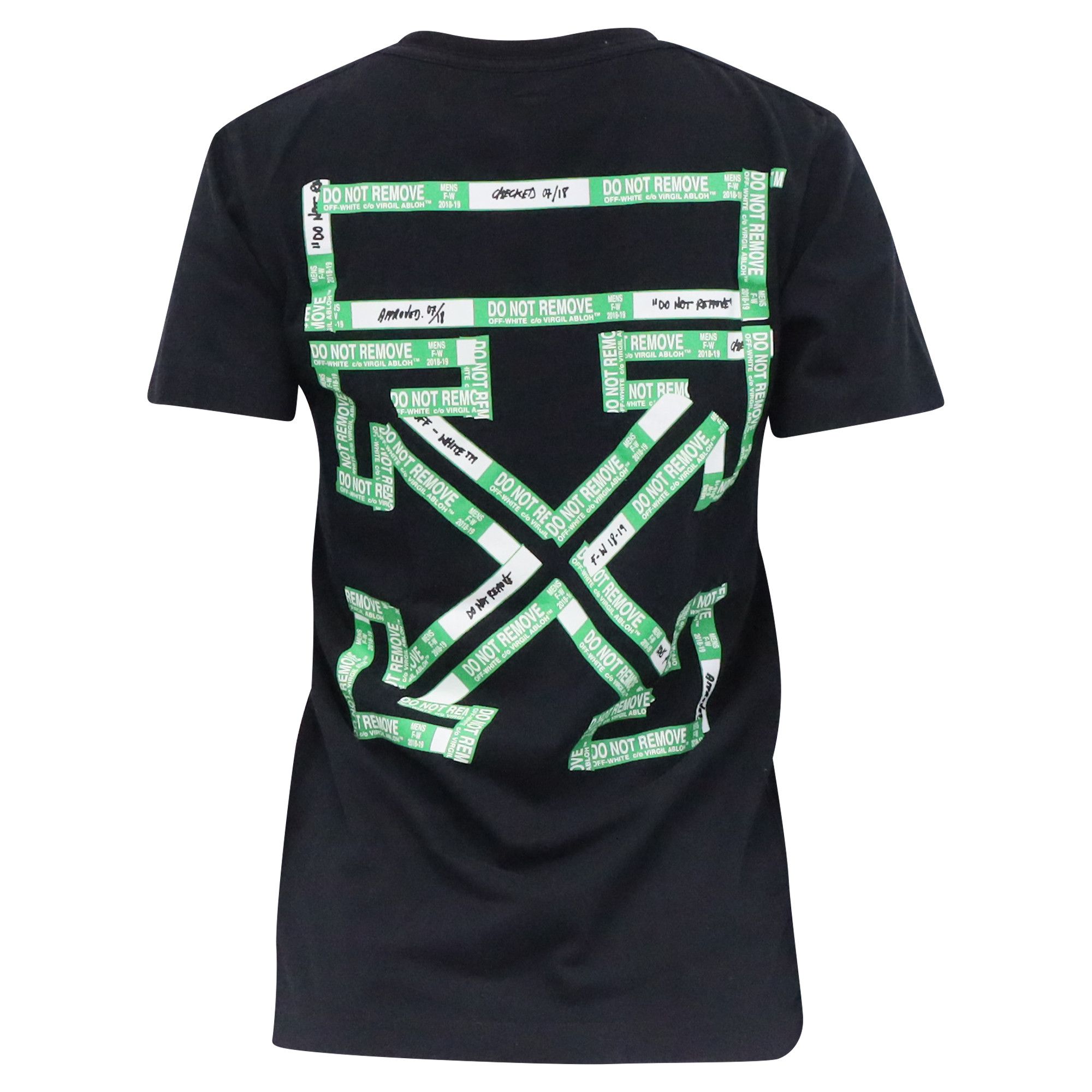 Off-White Off-White Tape Arrows Printed T-Shirt in Black Cotton Size XXS / US 00 / IT 34 - 4 Thumbnail