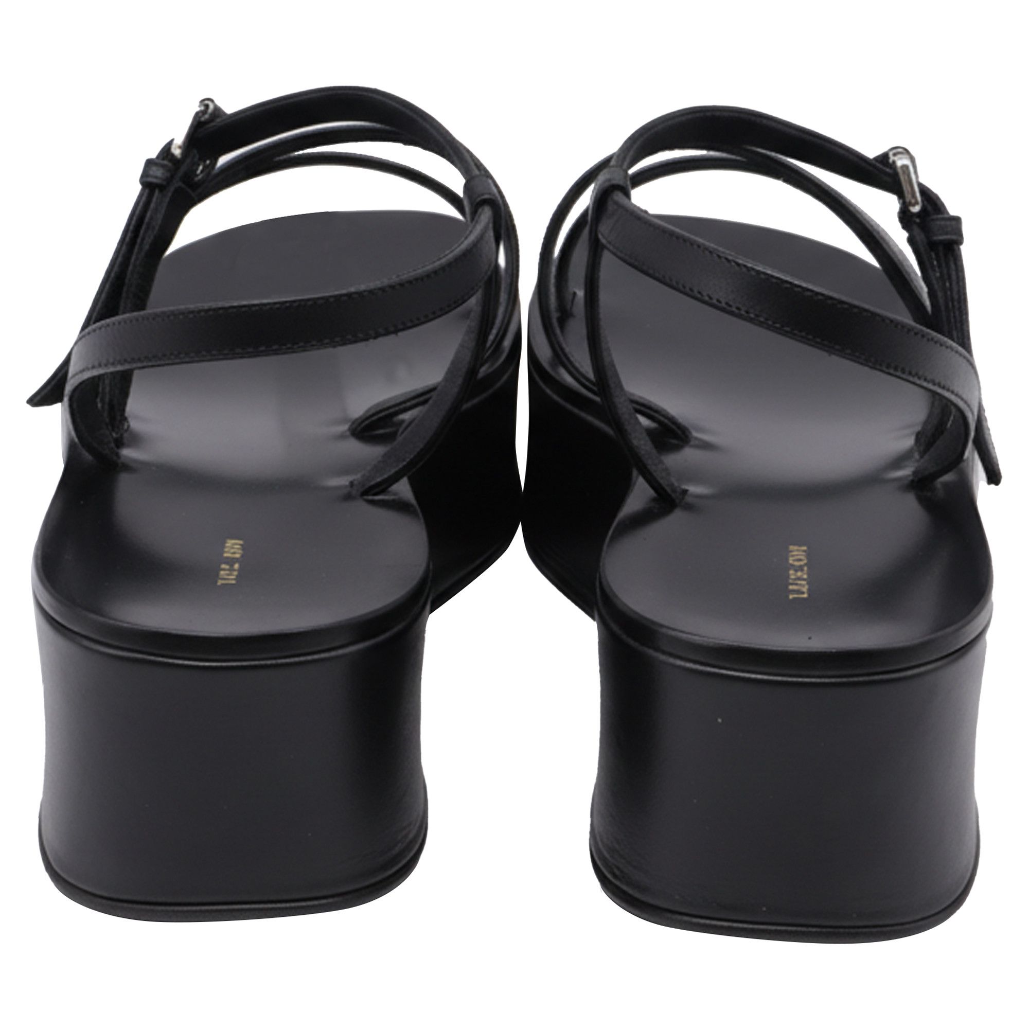 The Row The Row Wedge Platform Sandals in Black Leather Size US 10.5 / IT 40.5 - 5 Thumbnail