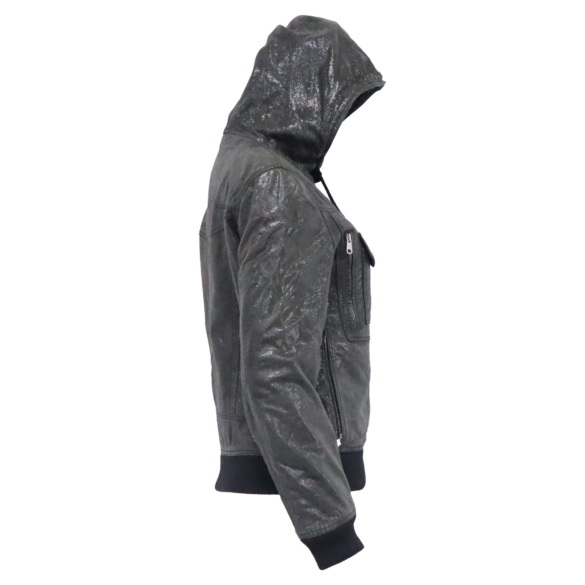 Dior Dior Zipped Hooded Bomber Jacket in Black Leather Size XS / US 0-2 / IT 36-38 - 3 Thumbnail