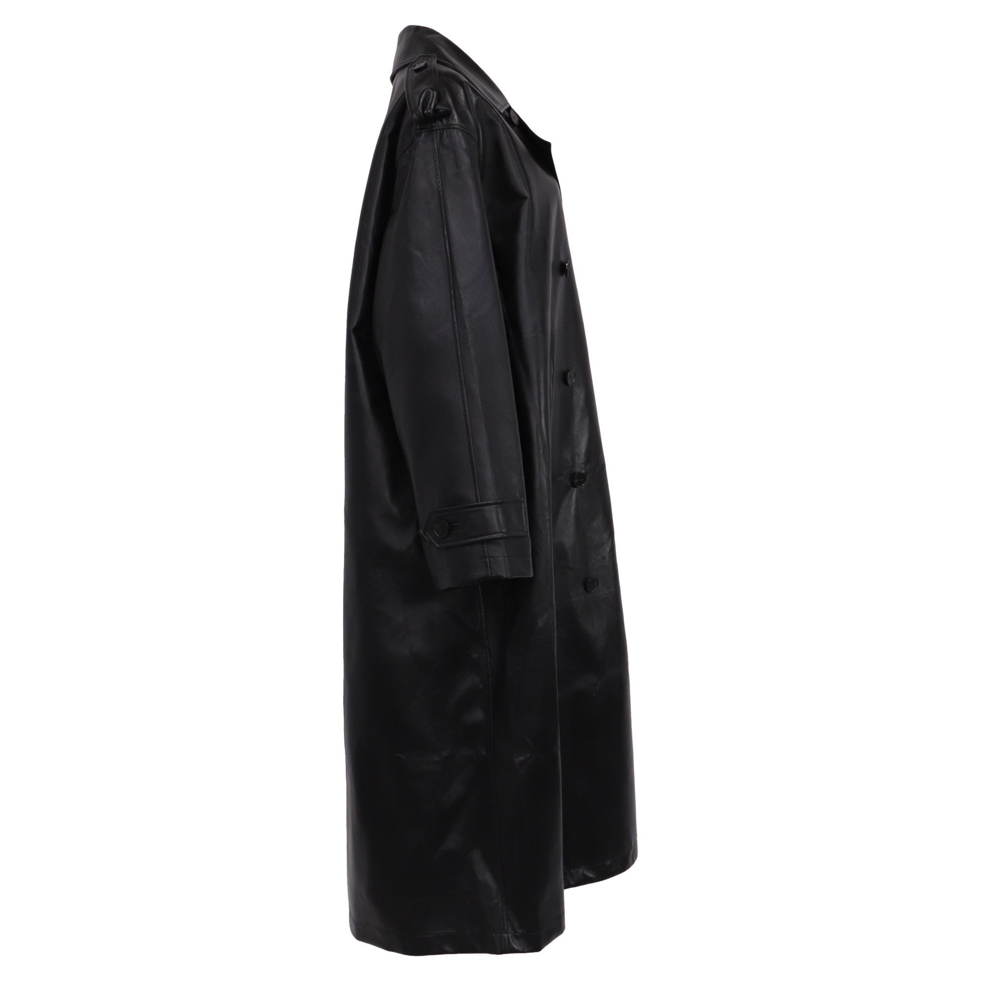 Dior Dior Double-Breasted Coat in Black Lambskin Leather Size XS / US 0-2 / IT 36-38 - 3 Thumbnail