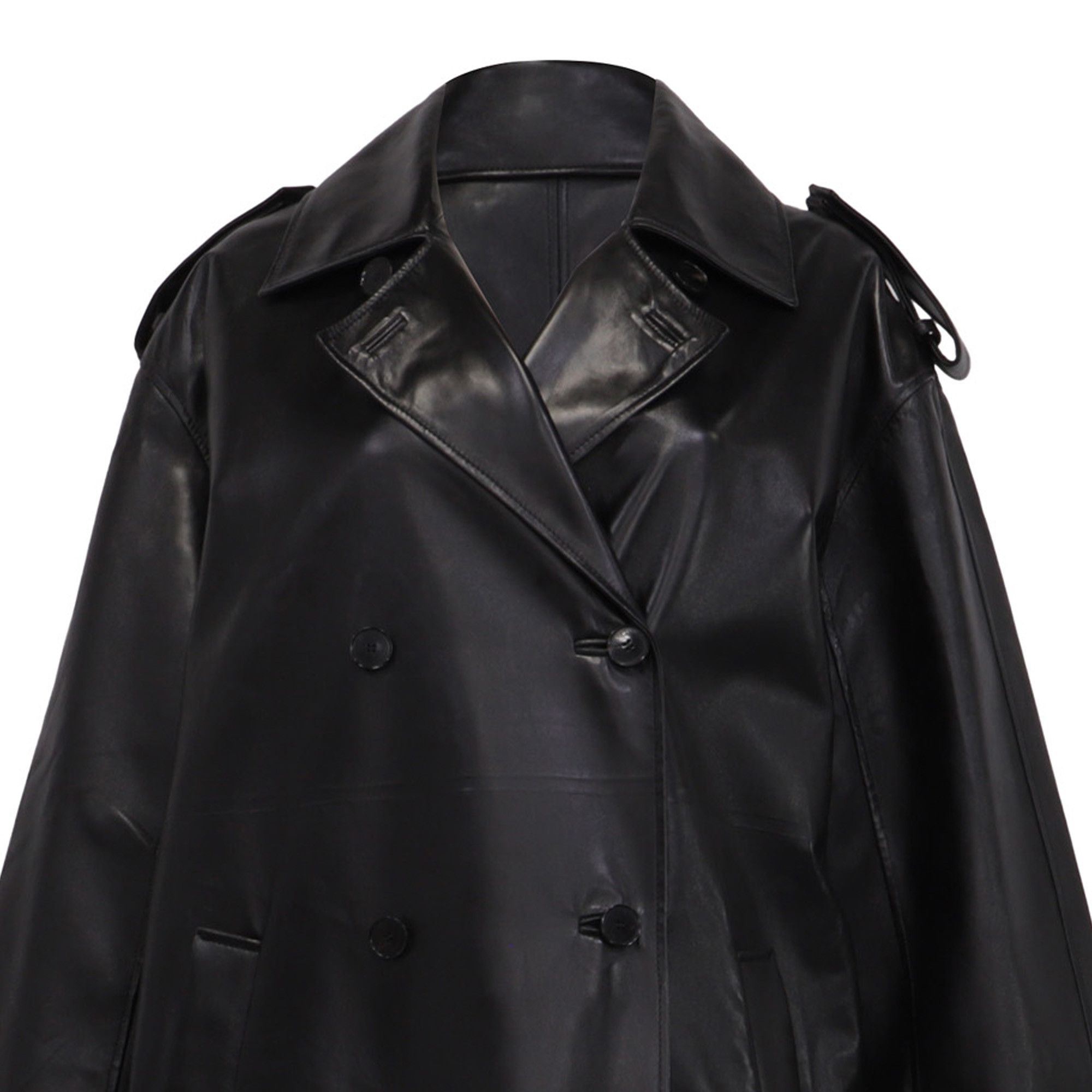 Dior Dior Double-Breasted Coat in Black Lambskin Leather Size XS / US 0-2 / IT 36-38 - 2 Thumbnail