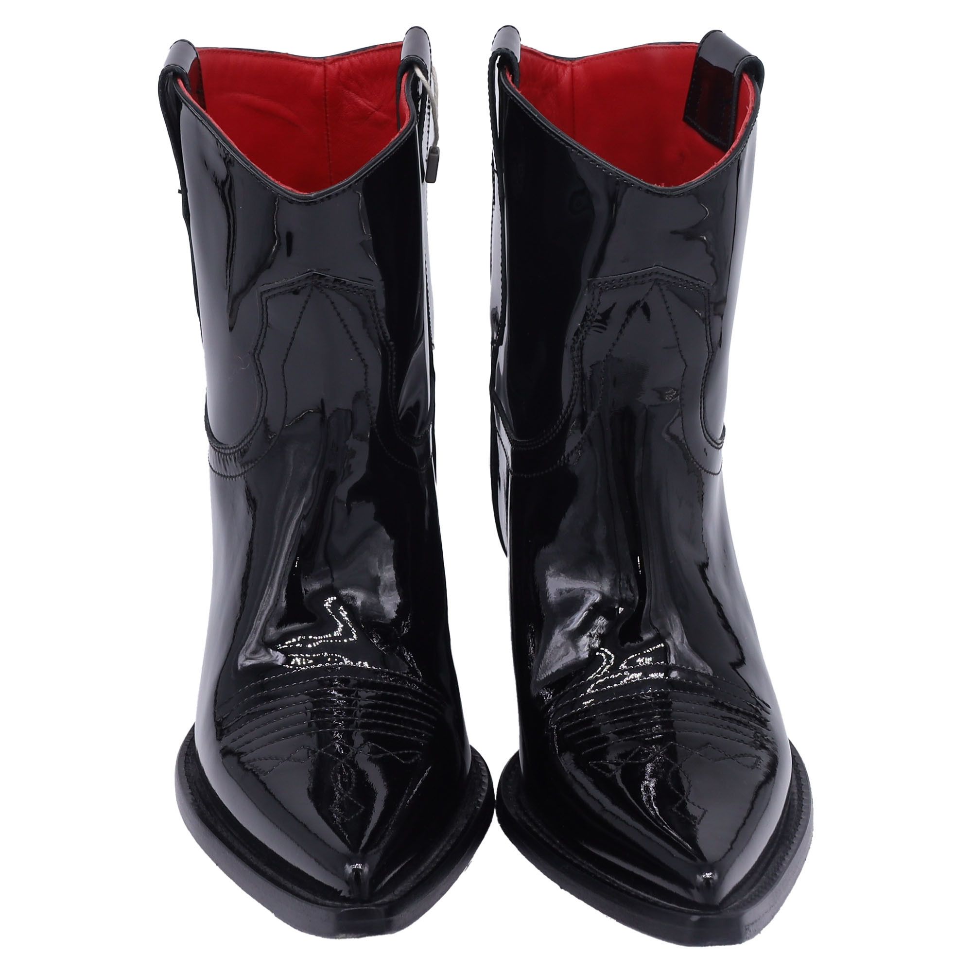 Maison Margiela Maison Margiela Ankle Cowboy Boots in Black Patent Leather Size US 10 / IT 40 - 2 Thumbnail