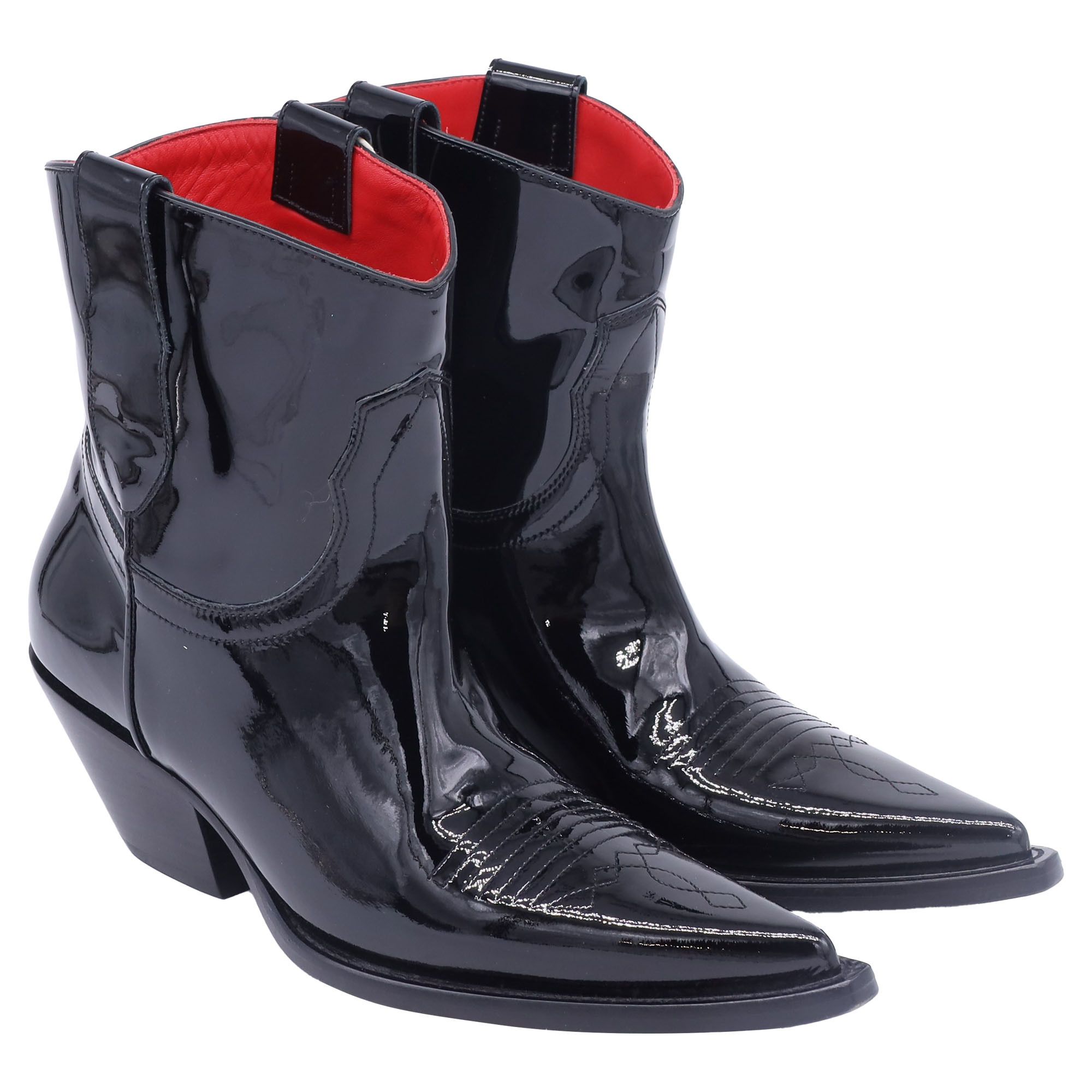 Maison Margiela Maison Margiela Ankle Cowboy Boots in Black Patent Leather Size US 10 / IT 40 - 3 Thumbnail