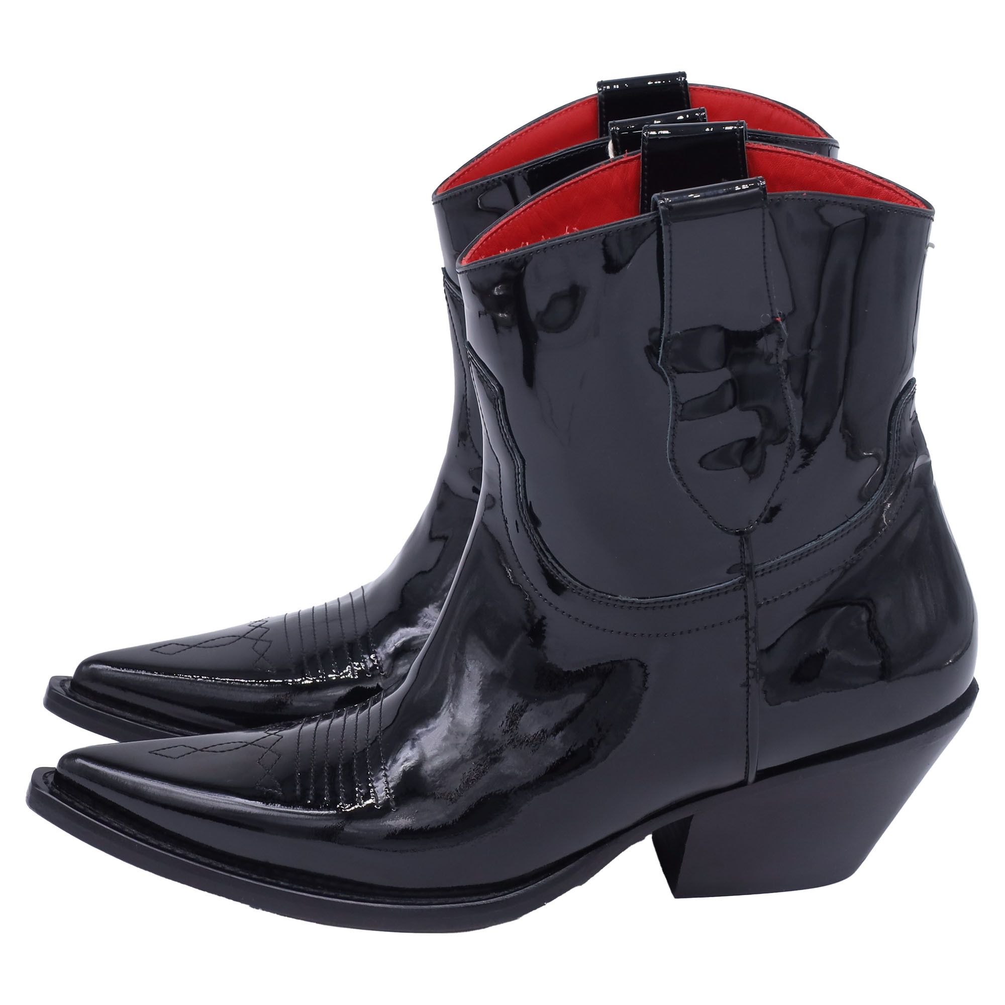 Maison Margiela Maison Margiela Ankle Cowboy Boots in Black Patent Leather Size US 10 / IT 40 - 4 Thumbnail