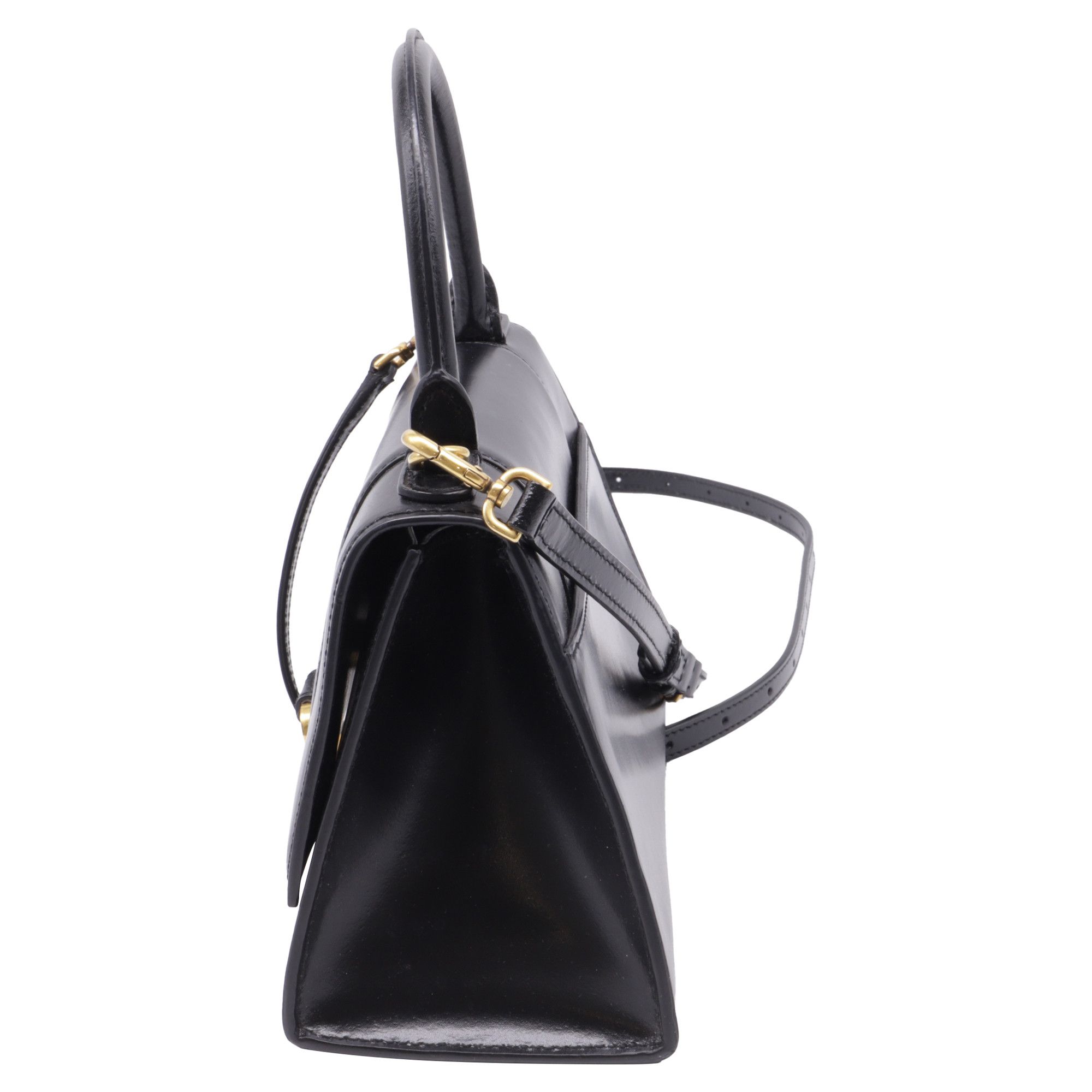 Balenciaga Balenciaga Hourglass Small Top Handle Bag in Black Leather Size ONE SIZE - 3 Thumbnail