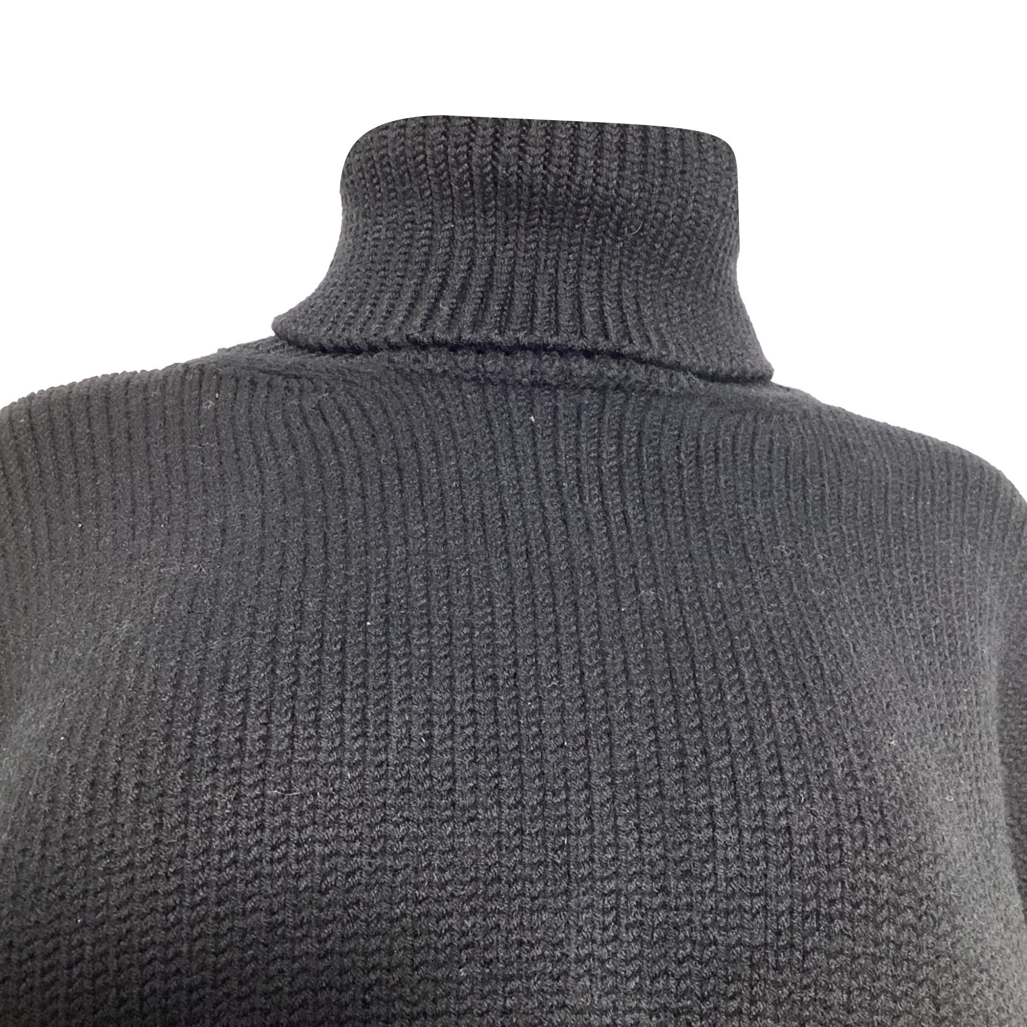 The Row The Row Turtleneck Sweater in Black Merino Wool Size XS / US 0-2 / IT 36-38 - 2 Thumbnail