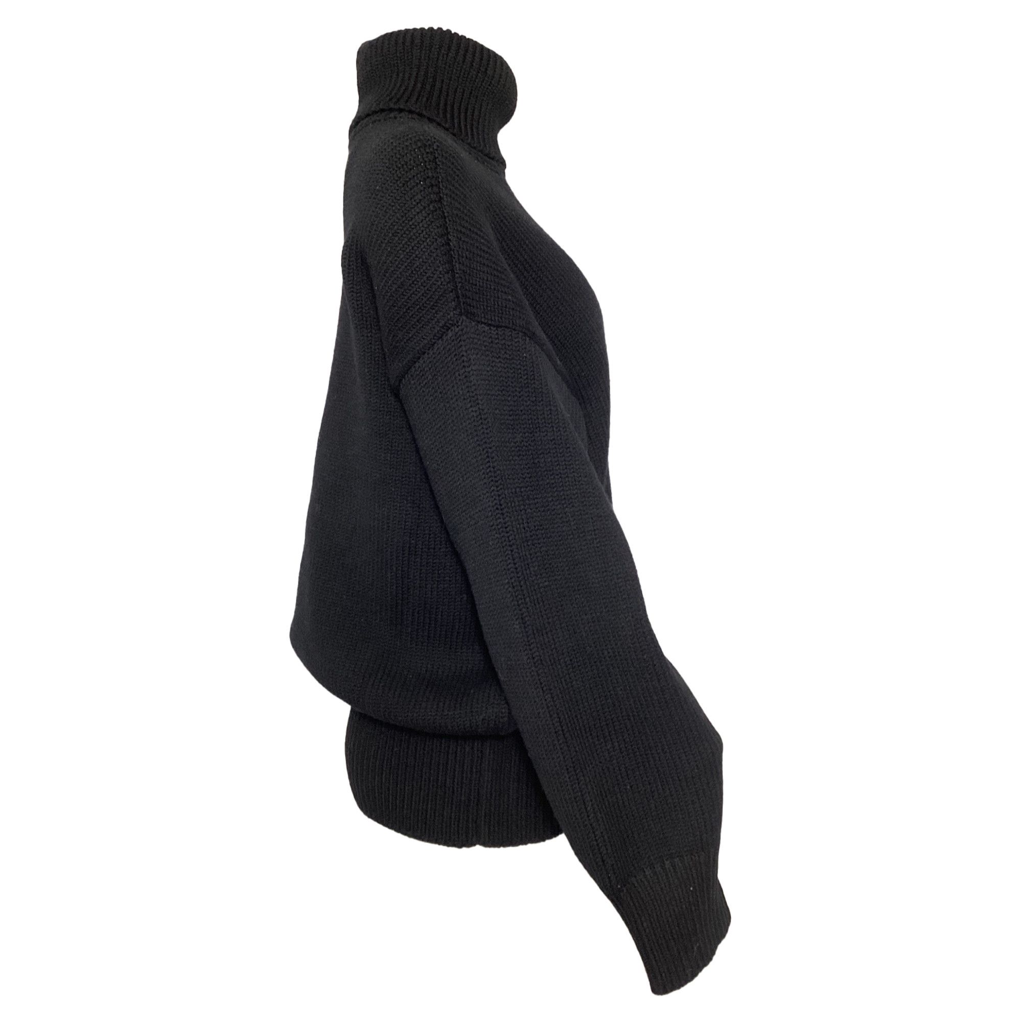The Row The Row Turtleneck Sweater in Black Merino Wool Size XS / US 0-2 / IT 36-38 - 3 Thumbnail