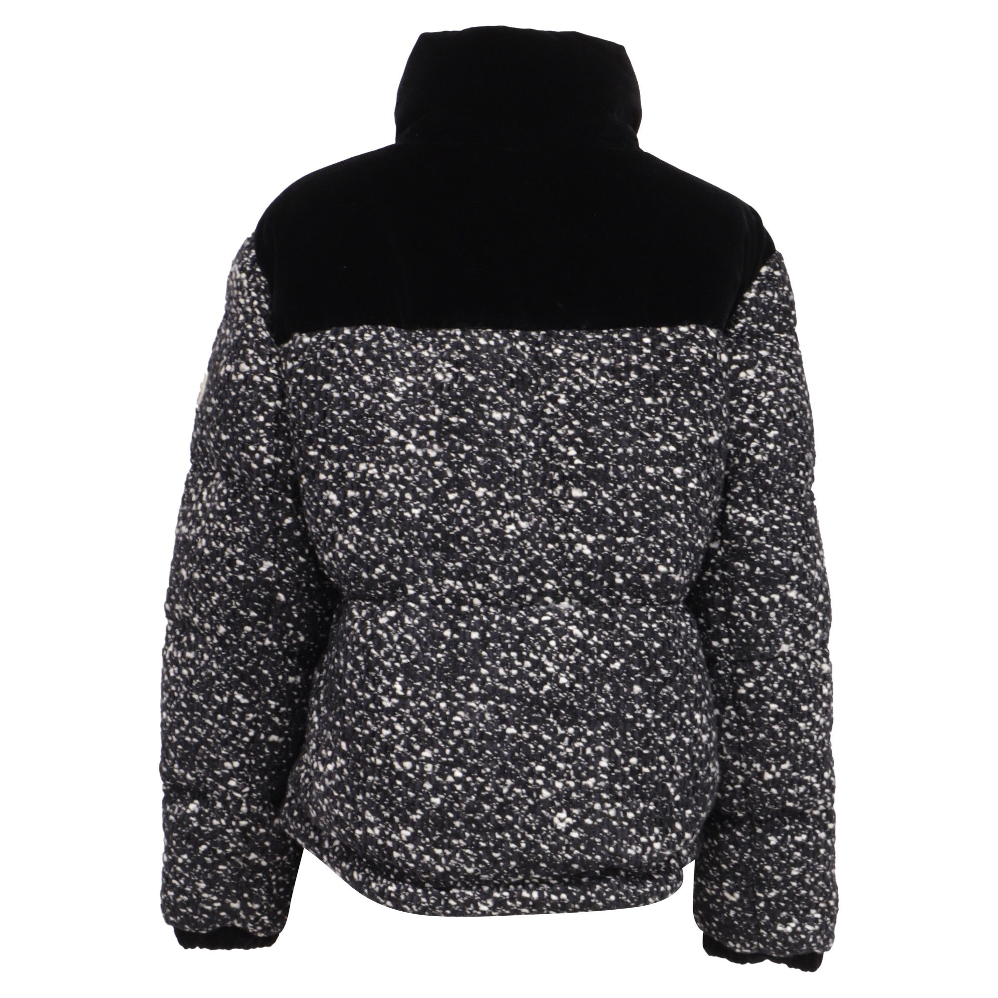 Moncler Moncler Girotte Tweed Down Jacket in Black Wool Size XS / US 0-2 / IT 36-38 - 4 Thumbnail