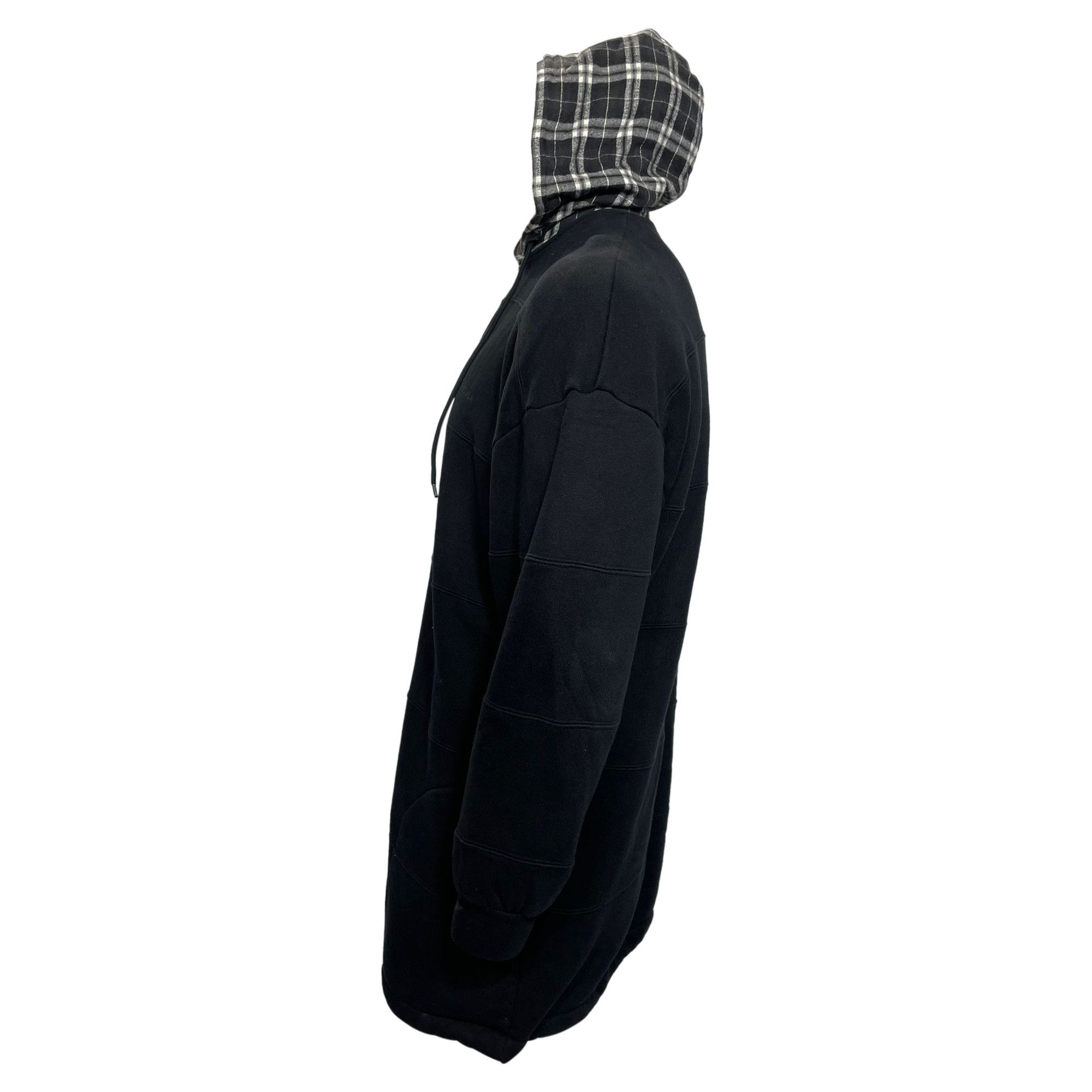 Balenciaga Balenciaga Checkered Hood Oversized Sweatshirt in Black Cot Size US XS / EU 42 / 0 - 3 Thumbnail