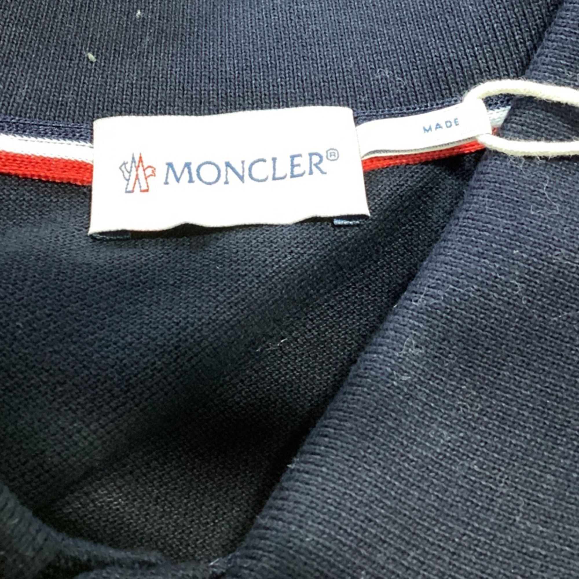 Moncler Moncler Patch-Detail Long-Sleeved Polo Shirt in Navy Blue Co Size US XXL / EU 58 / 5 - 5 Thumbnail