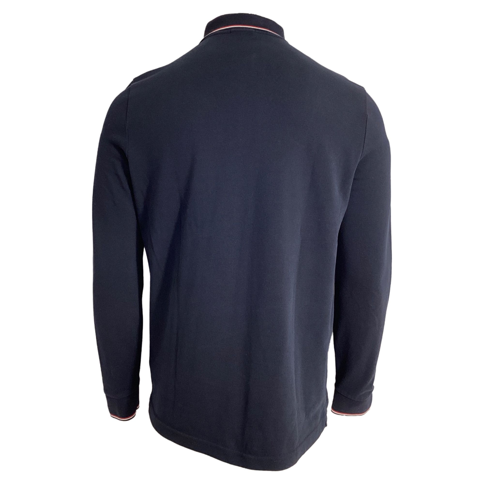 Moncler Moncler Patch-Detail Long-Sleeved Polo Shirt in Navy Blue Co Size US XXL / EU 58 / 5 - 4 Thumbnail